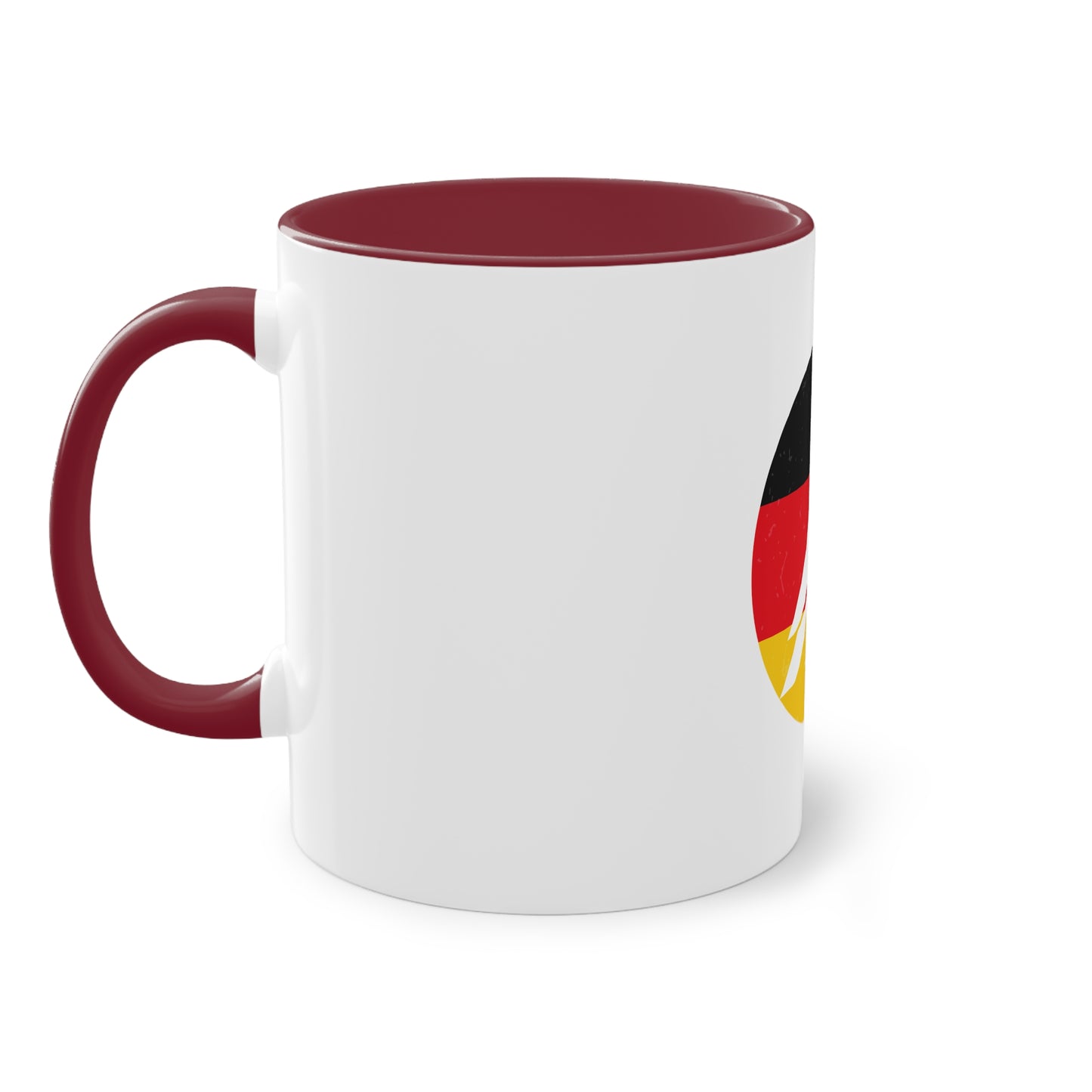Vögel Symbole für Freiheit, Naturverbundenheit und Tradition auf Kaffeetassen, Teetassen bedruckt; weißer Außenbereich mit mehrfarbigem Innenbereich und Henkel, große; 11 Unzen