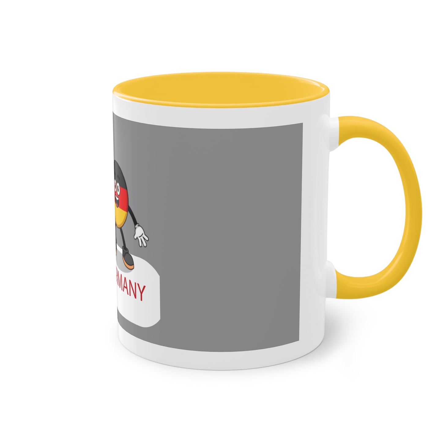 Germany - Top Fan forever - auf Kaffeetassen bedruckt; weißer Außenbereich mit mehrfarbigem Innenbereich und Henkel, große; 11 Unzen