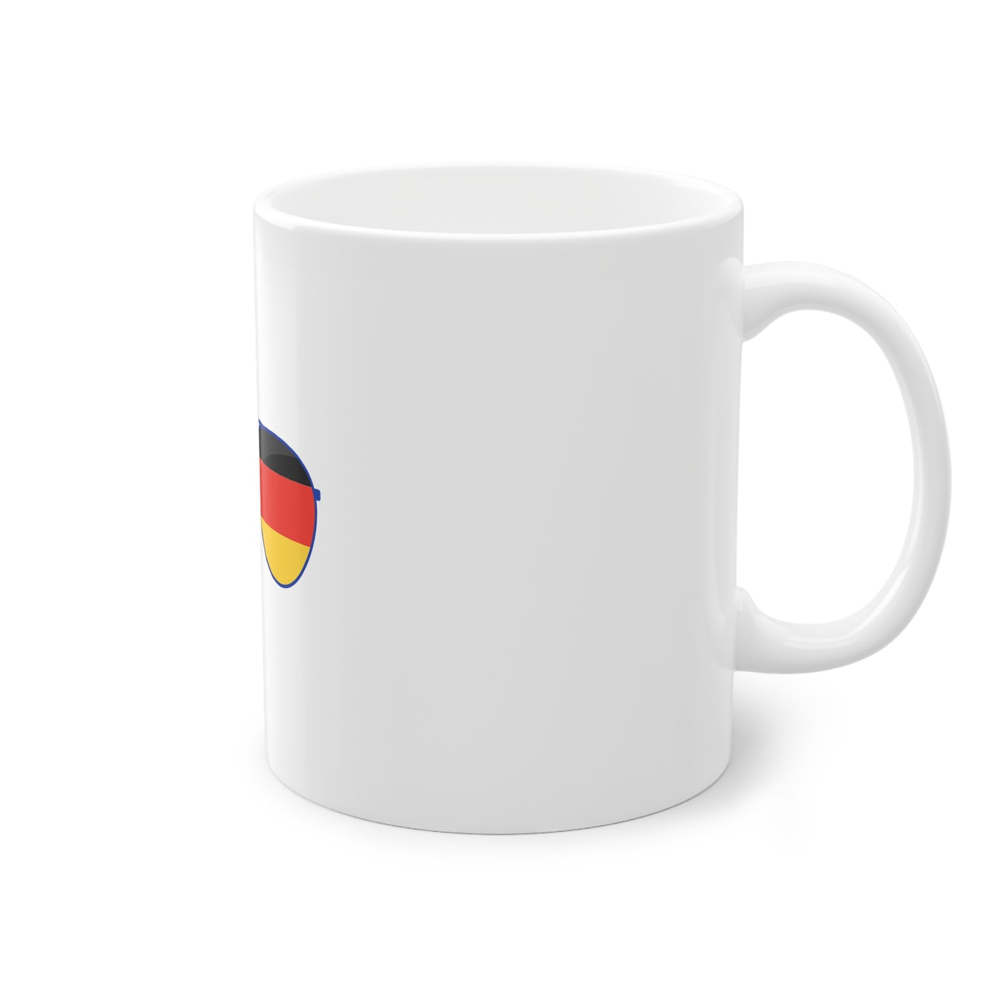 Deutsche Brille, Deutsches Gluck - Farbe: weiß, Standardtasse, groß 11 Unzen, bedruckt