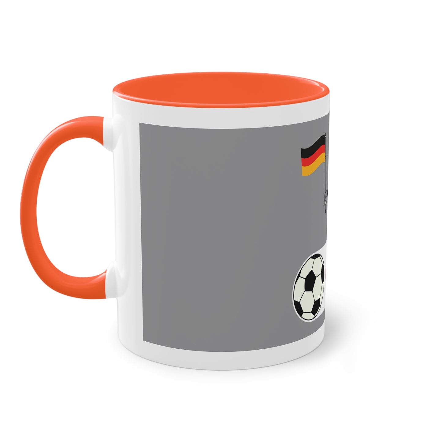 Germany - Top Fan forever - auf Kaffeetassen bedruckt; weißer Außenbereich mit mehrfarbigem Innenbereich und Henkel, große; 11 Unzen