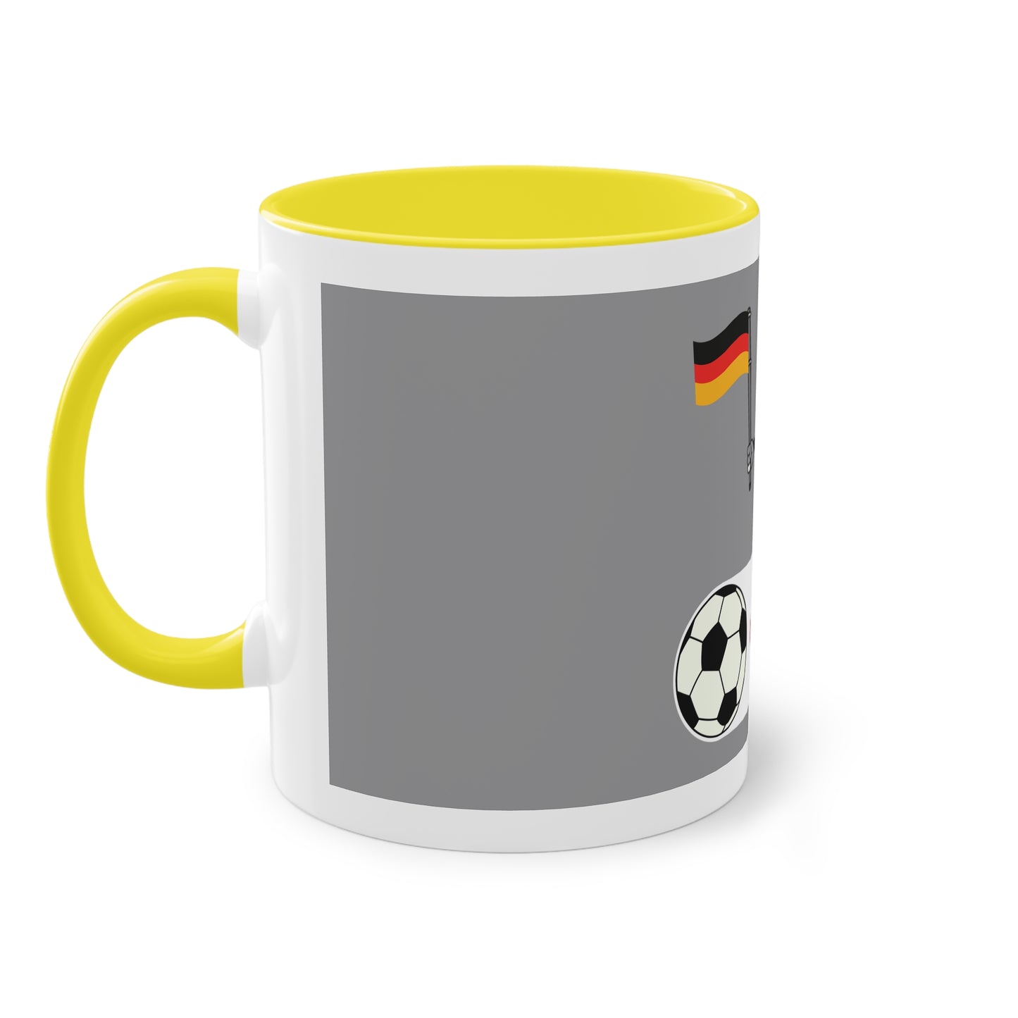 Germany - Top Fan forever - auf Kaffeetassen bedruckt; weißer Außenbereich mit mehrfarbigem Innenbereich und Henkel, große; 11 Unzen