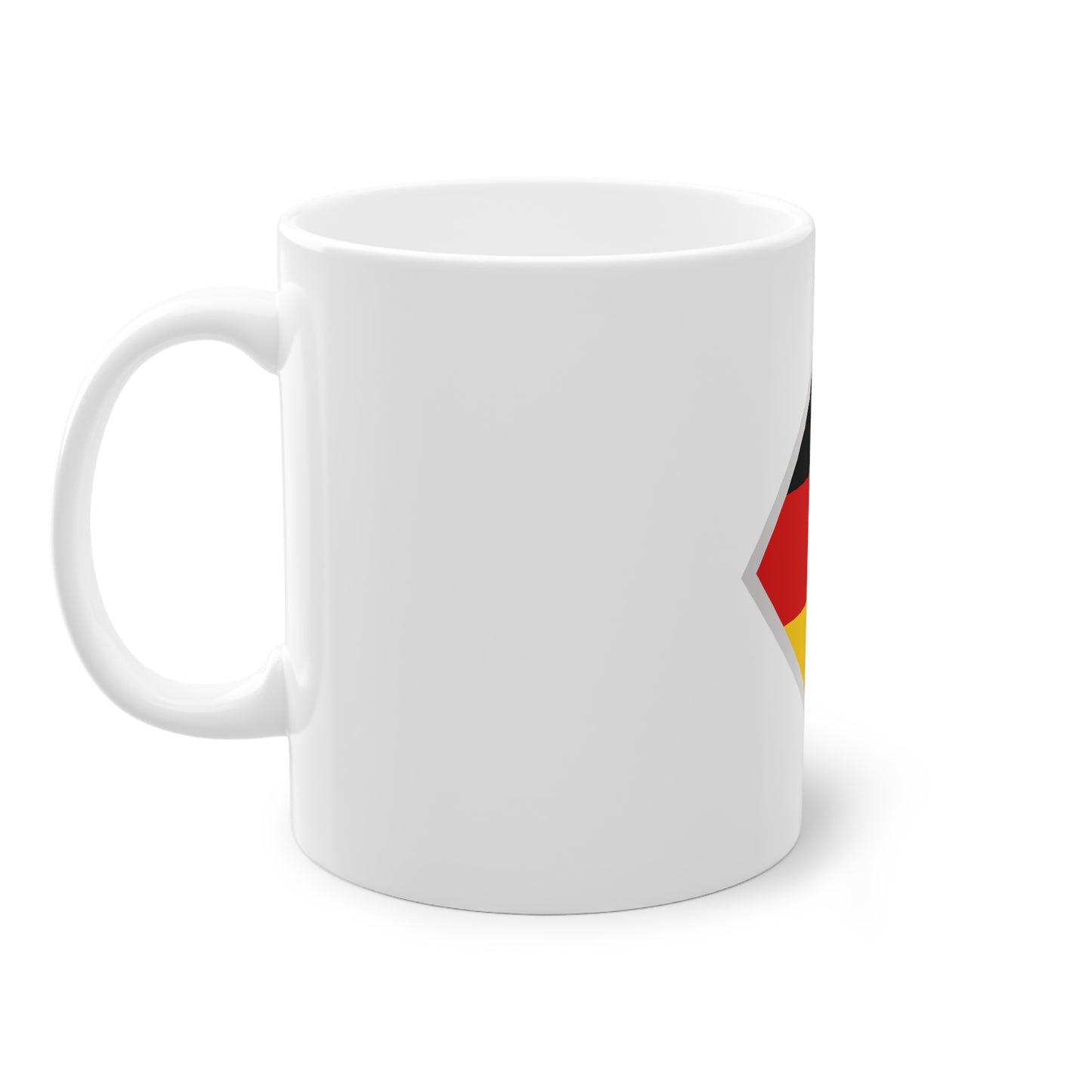 Deutsche Flagge auf Brandenburg Tor - auf Kaffeetasse, Teetasse bedruckt - Farbe: weiß, Standardtasse, groß 11 Unzen