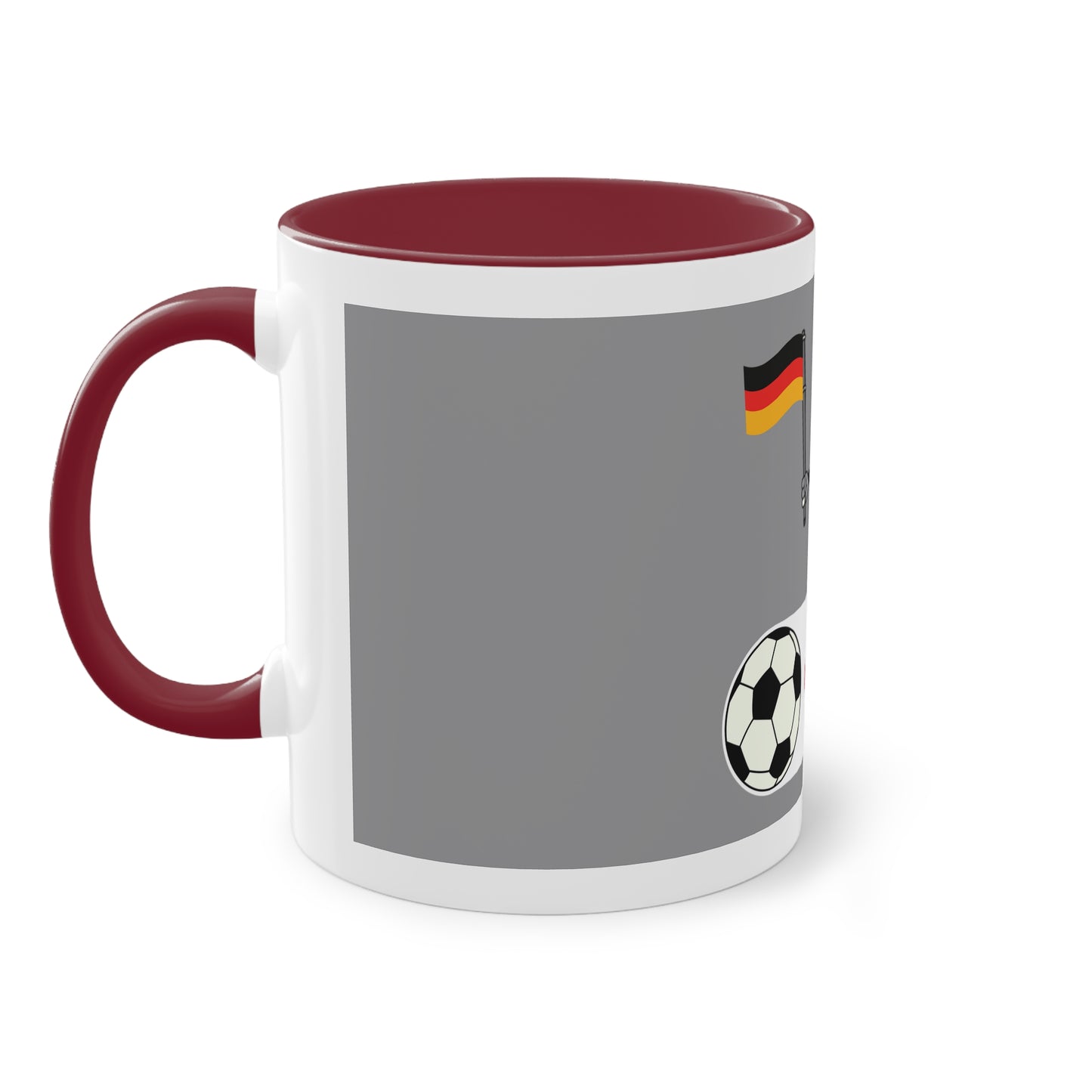 Germany - Top Fan forever - auf Kaffeetassen bedruckt; weißer Außenbereich mit mehrfarbigem Innenbereich und Henkel, große; 11 Unzen