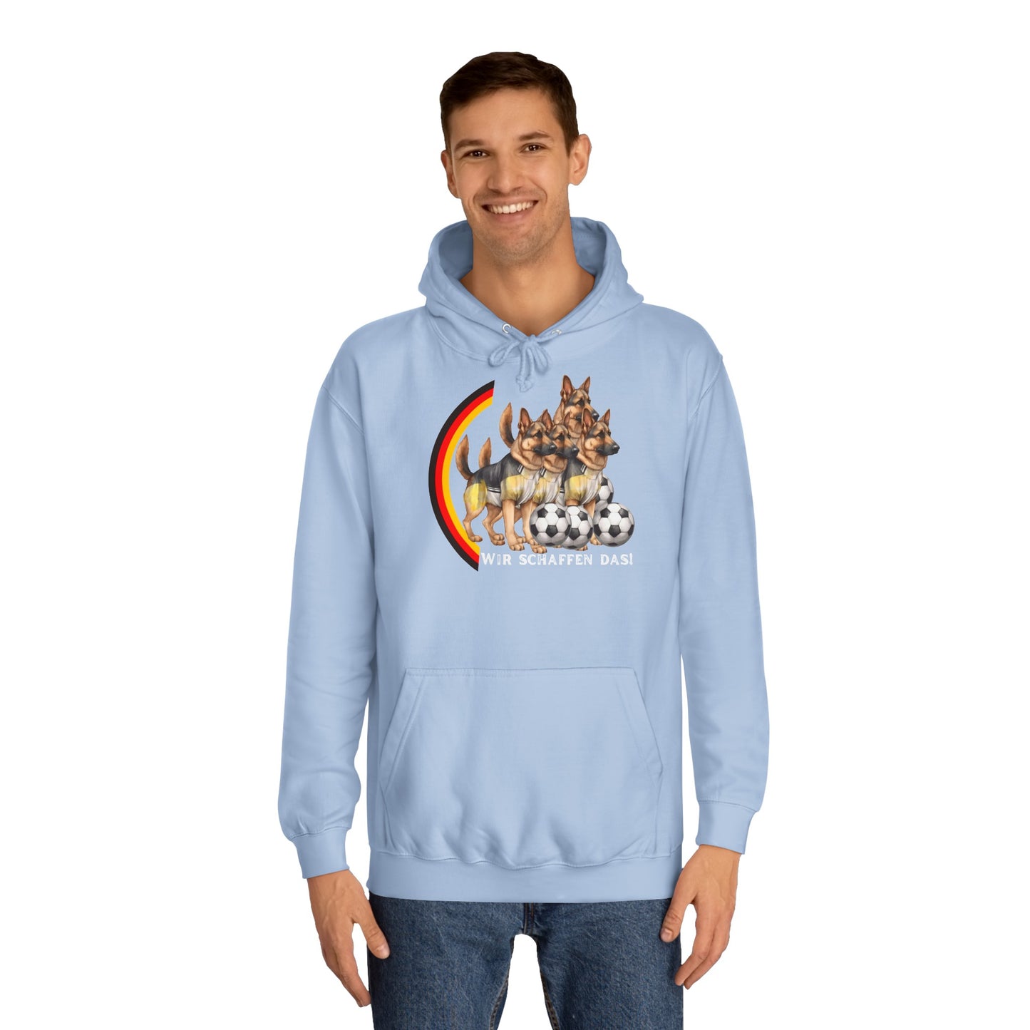 Mit den deutschen Hunden als Fan, schaffen wir das! bedruckt auf Unisex Hoodies