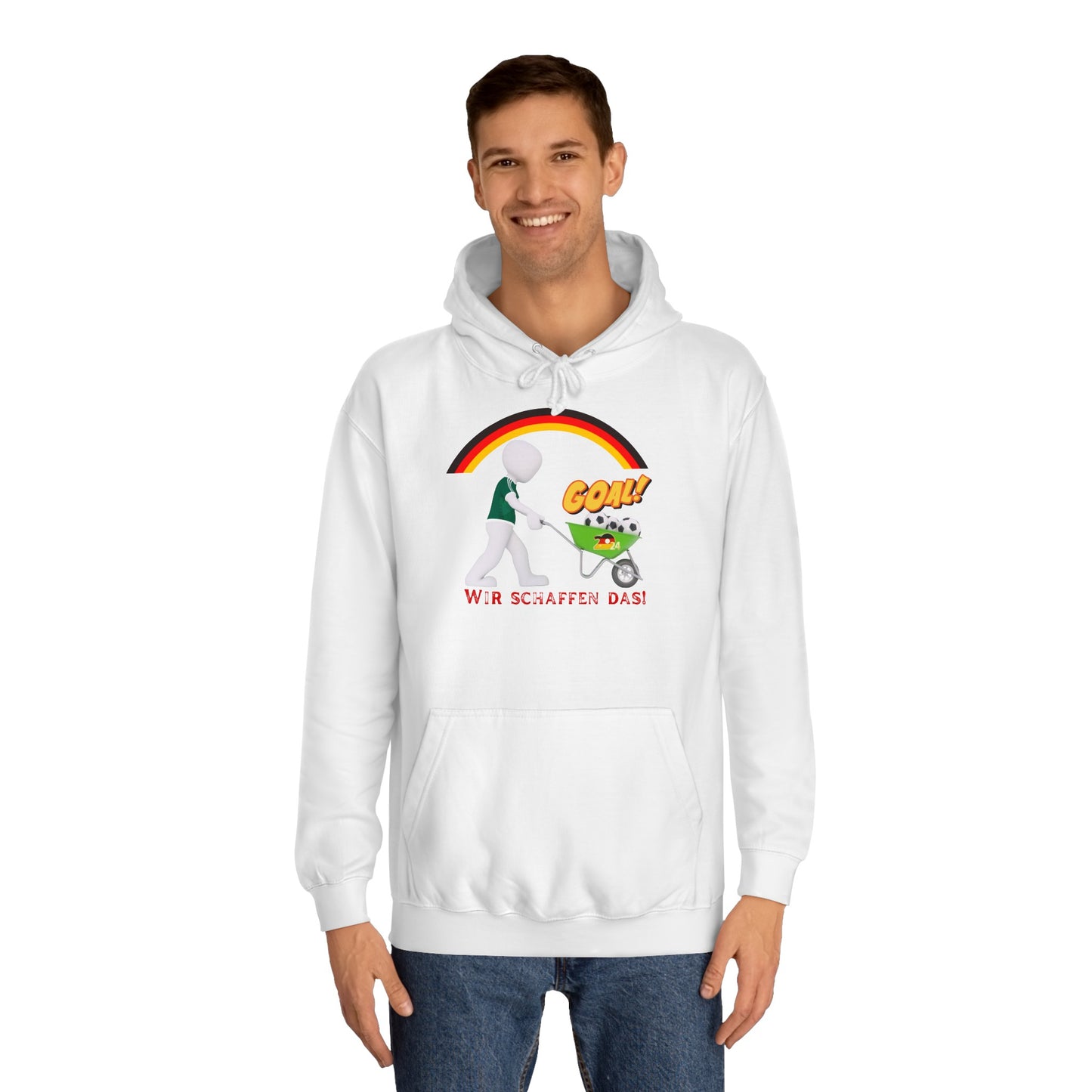 Mit den deutschen Hunden als Fan, schaffen wir das! bedruckt auf Unisex Hoodies