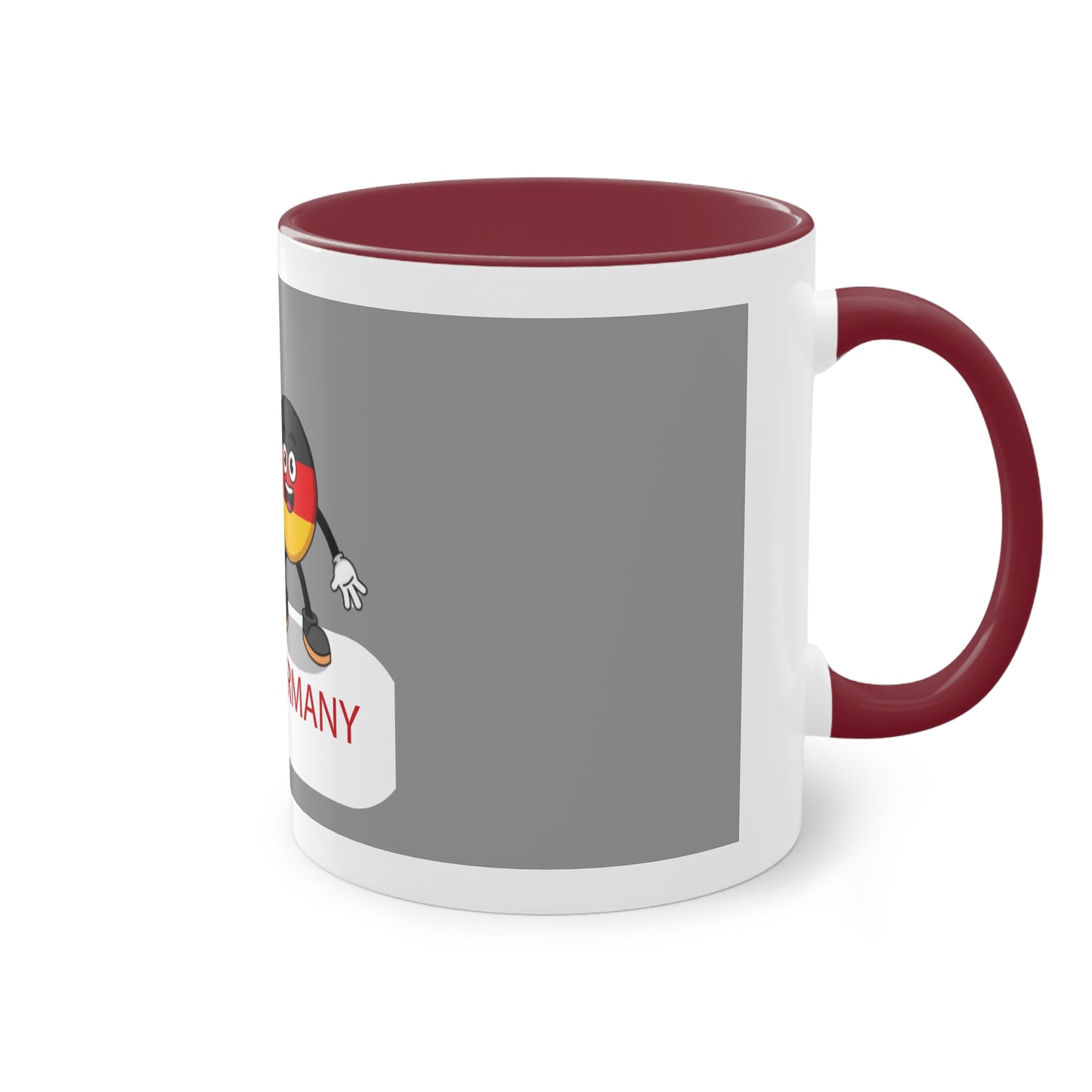 Germany - Top Fan forever - auf Kaffeetassen bedruckt; weißer Außenbereich mit mehrfarbigem Innenbereich und Henkel, große; 11 Unzen