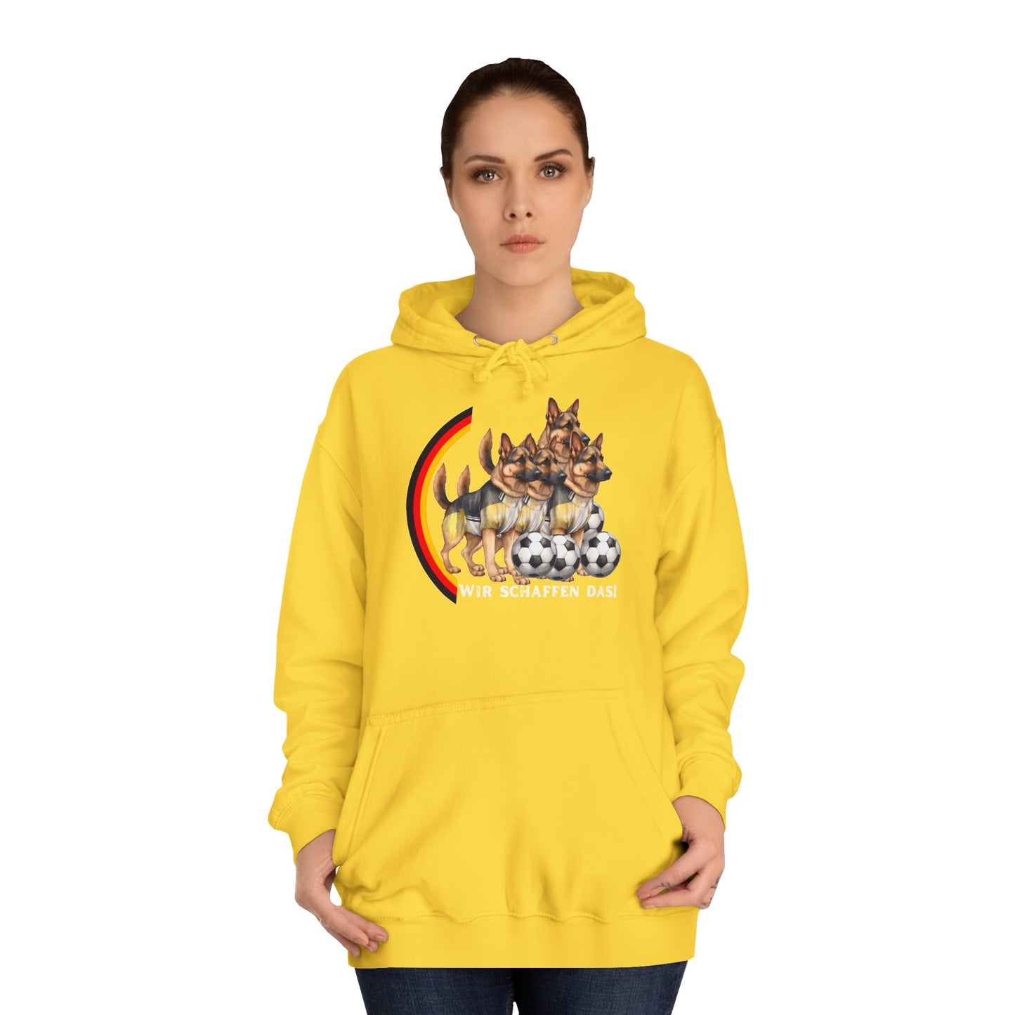 Mit den deutschen Hunden als Fan, schaffen wir das! bedruckt auf Unisex Hoodies - Beideseitig gedruckt