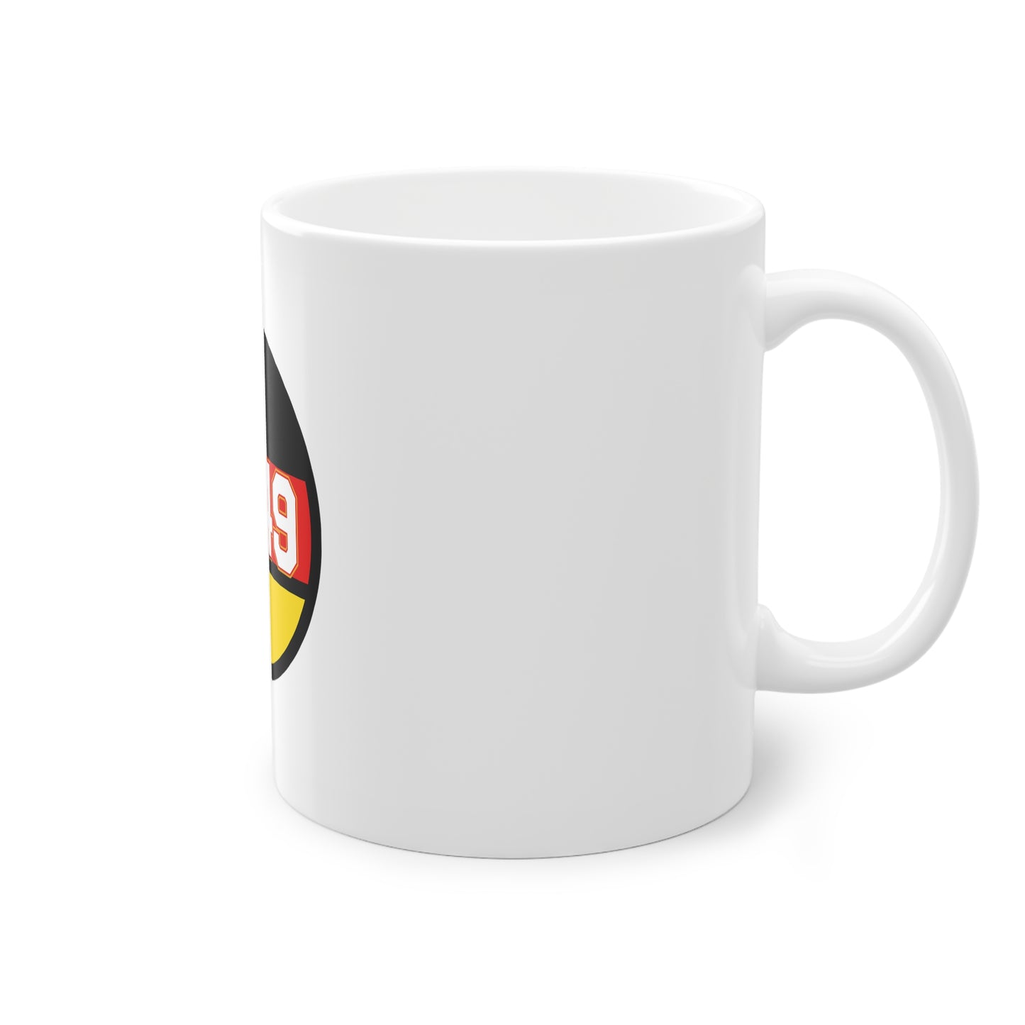 0049, die wahre Leidenschaft für Deutschland - auf Kaffeetassen bedruckt - Farbe: weiß, Standardtasse, groß 11 Unzen