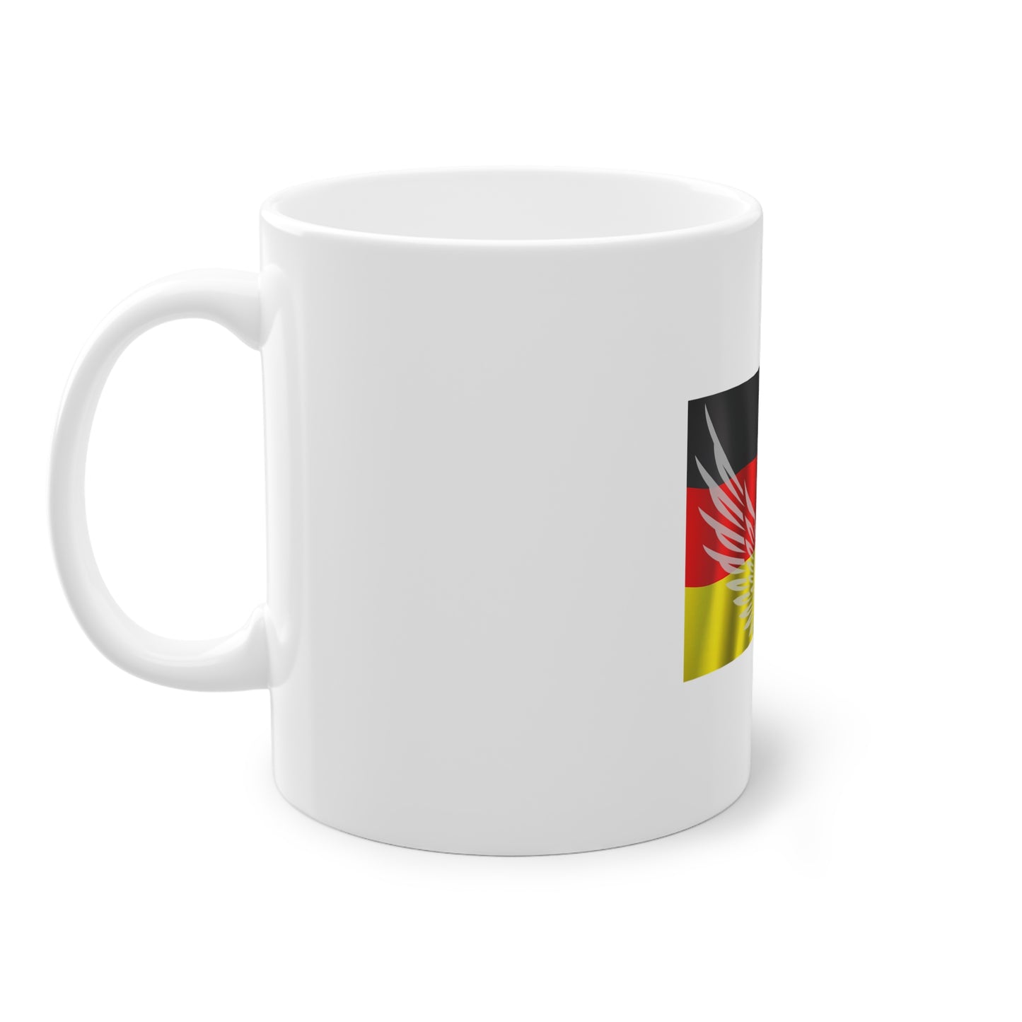 Deutscher fliegende Adler, ein Symbol für Frieden, Liebe und Einheit - auf Kaffeetassen bedruckt - Farbe: weiß, Standardtasse, groß 11 Unzen