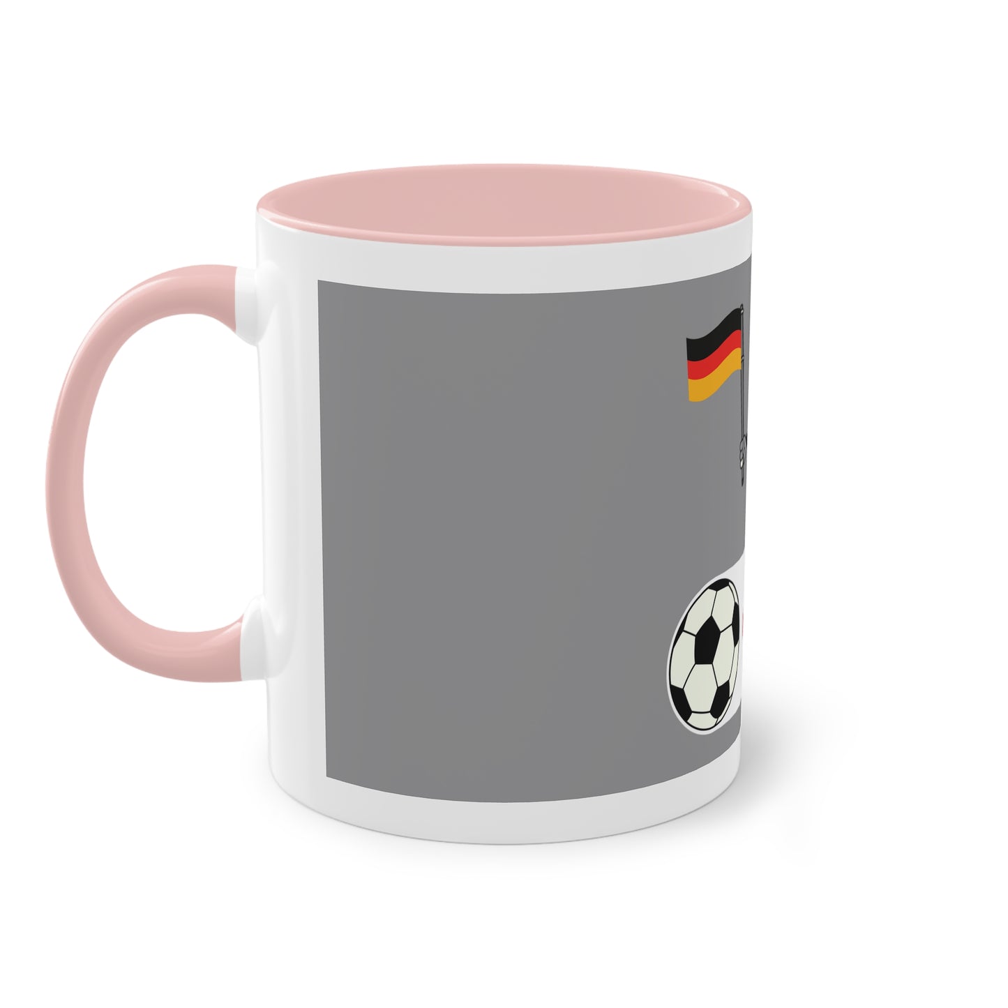 Germany - Top Fan forever - auf Kaffeetassen bedruckt; weißer Außenbereich mit mehrfarbigem Innenbereich und Henkel, große; 11 Unzen
