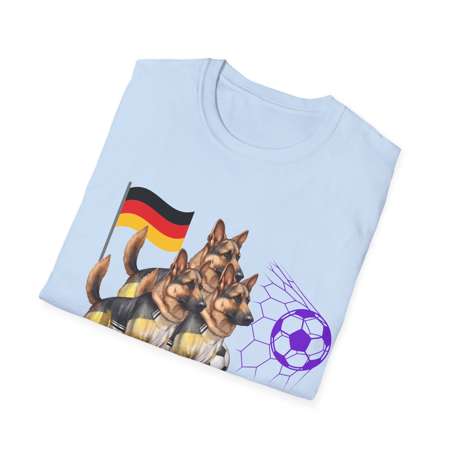 Mit biss zum Sieg für Deutschland, Fußballs Top-Hundefans auf Unisex-T-Shirts