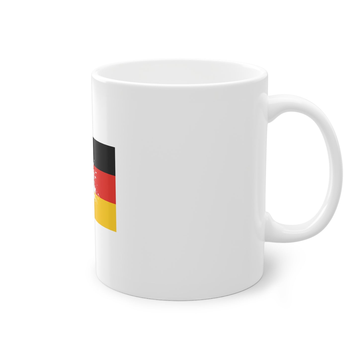 Fußball Splash auf Deutschland - auf Kaffeetassen bedruckt - Farbe: weiß, Standardtasse, groß 11 Unzen