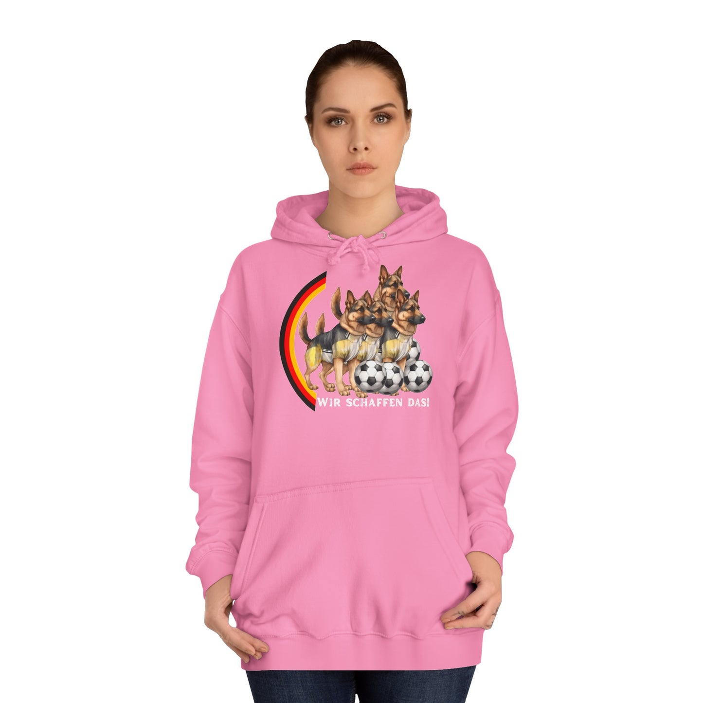 Mit den deutschen Hunden als Fan, schaffen wir das! bedruckt auf Unisex Hoodies