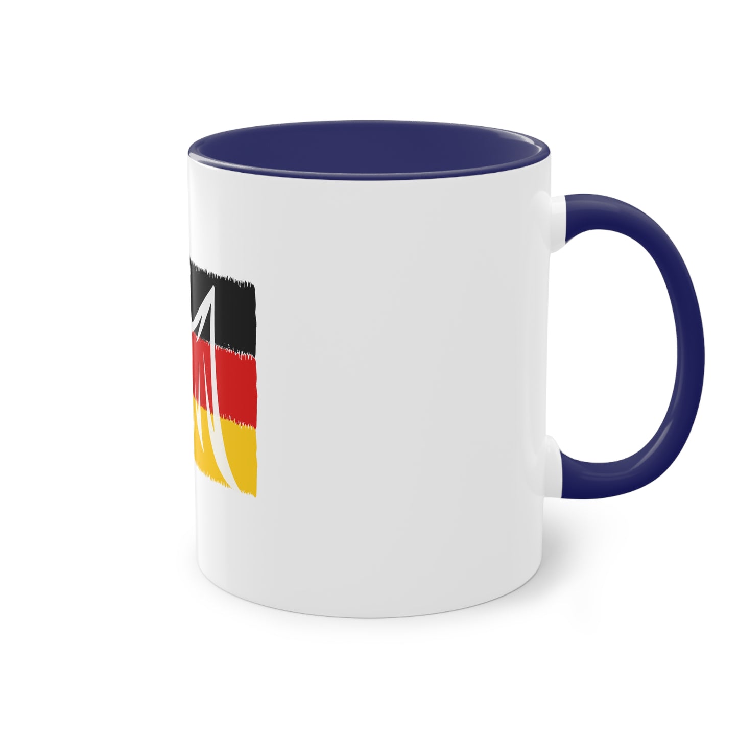 Deutsche Adler - für Frieden, Liebe und Einheit auf Kaffeetassen, Teetassen bedruckt; weißer Außenbereich mit mehrfarbigem Innenbereich und Henkel, große; 11 Unzen