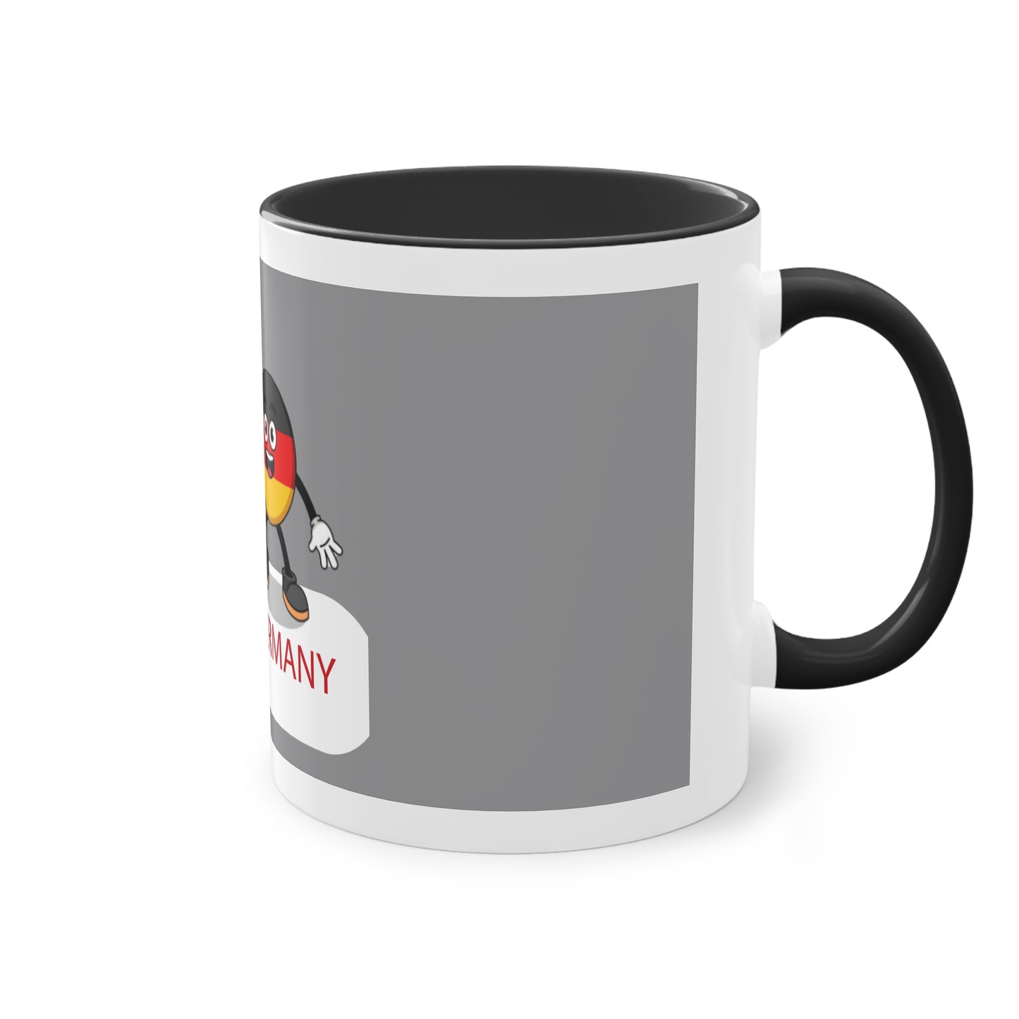 Germany - Top Fan forever - auf Kaffeetassen bedruckt; weißer Außenbereich mit mehrfarbigem Innenbereich und Henkel, große; 11 Unzen