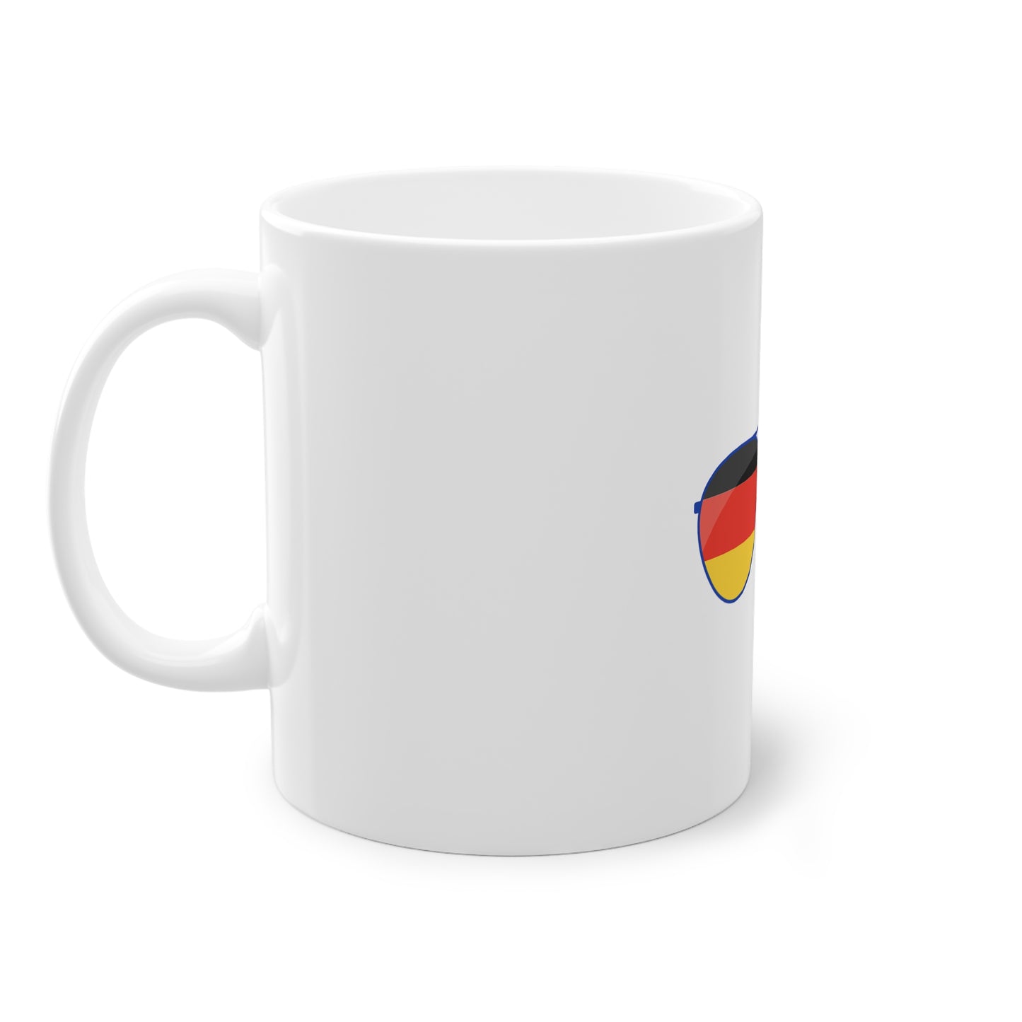 Deutsche Brille, Deutsches Gluck - Farbe: weiß, Standardtasse, groß 11 Unzen, bedruckt