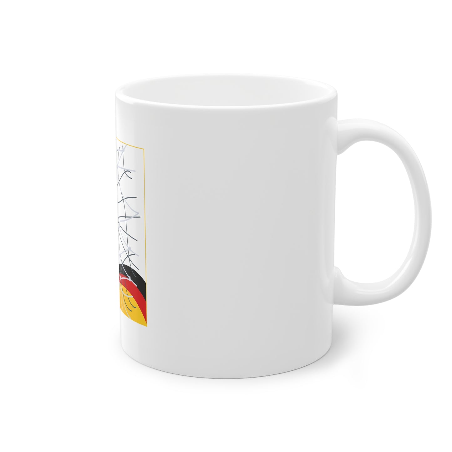 Liebe für Tore schießen in Deutschland - auf Kaffeetassen bedruckt - Farbe: weiß, Standardtasse, groß 11 Unzen