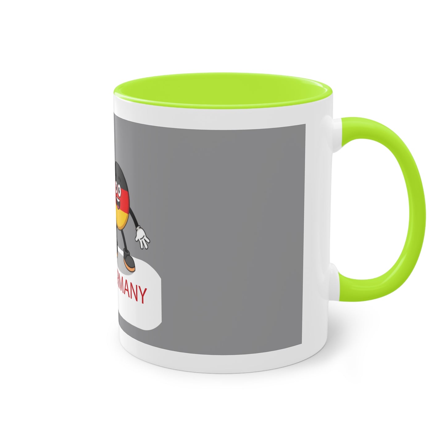 Germany - Top Fan forever - auf Kaffeetassen bedruckt; weißer Außenbereich mit mehrfarbigem Innenbereich und Henkel, große; 11 Unzen