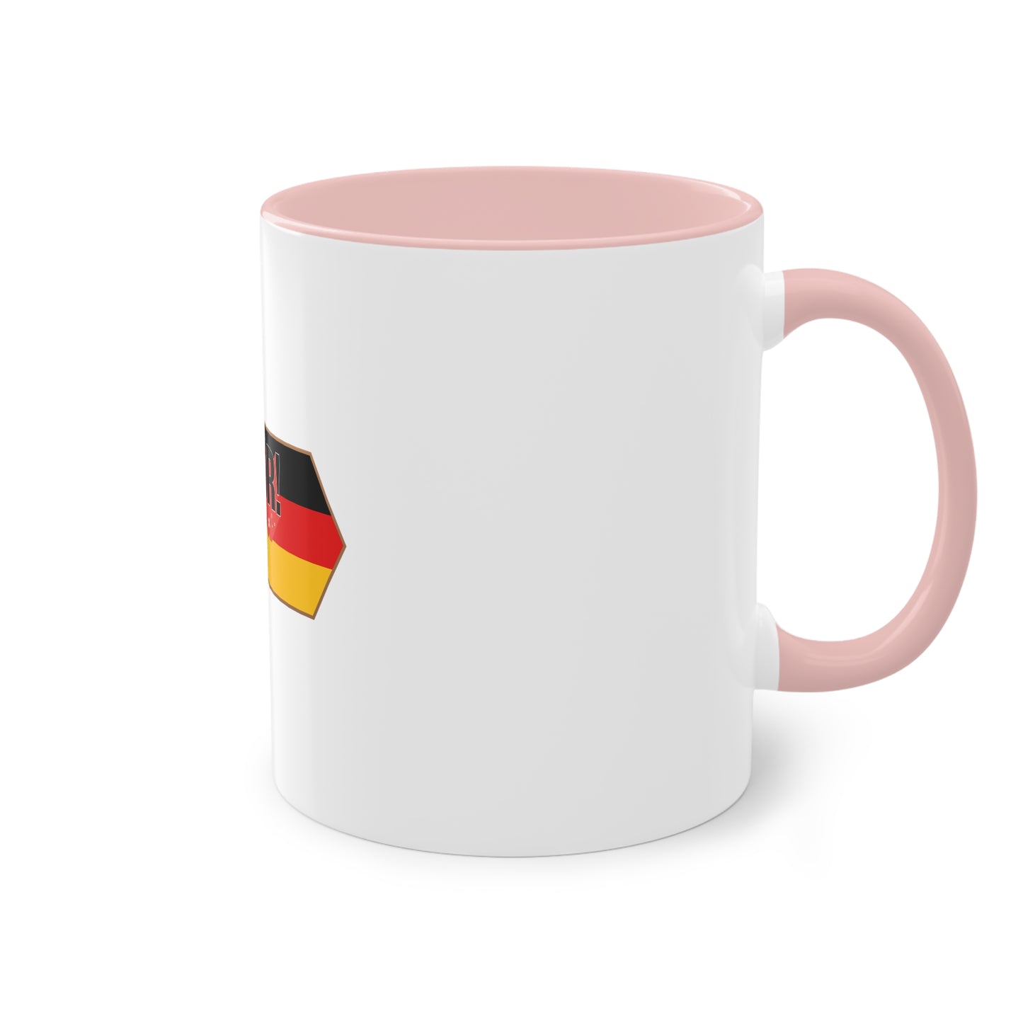 Tor!, Deutschland auf Kaffeetassen, Teetassen bedruckt; weißer Außenbereich mit mehrfarbigem Innenbereich und Henkel, große; 11 Unzen