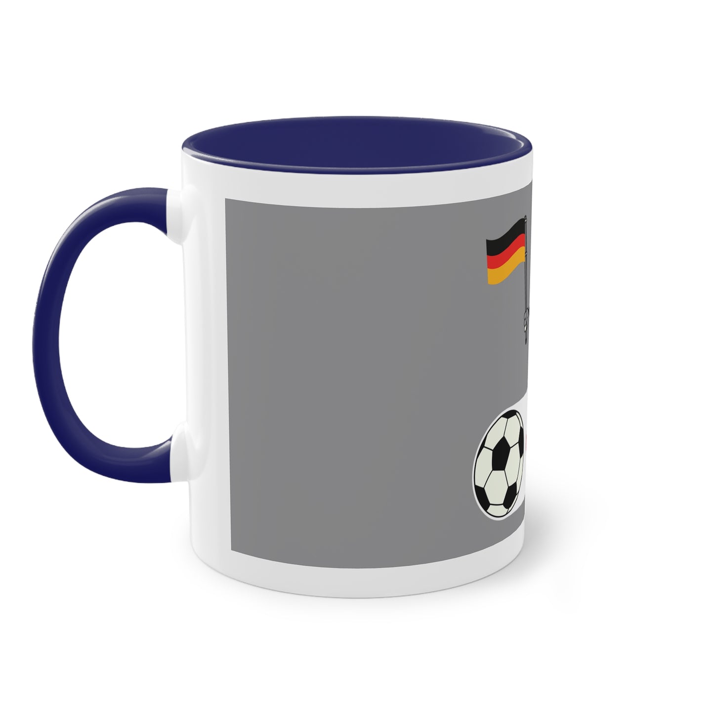 Germany - Top Fan forever - auf Kaffeetassen bedruckt; weißer Außenbereich mit mehrfarbigem Innenbereich und Henkel, große; 11 Unzen