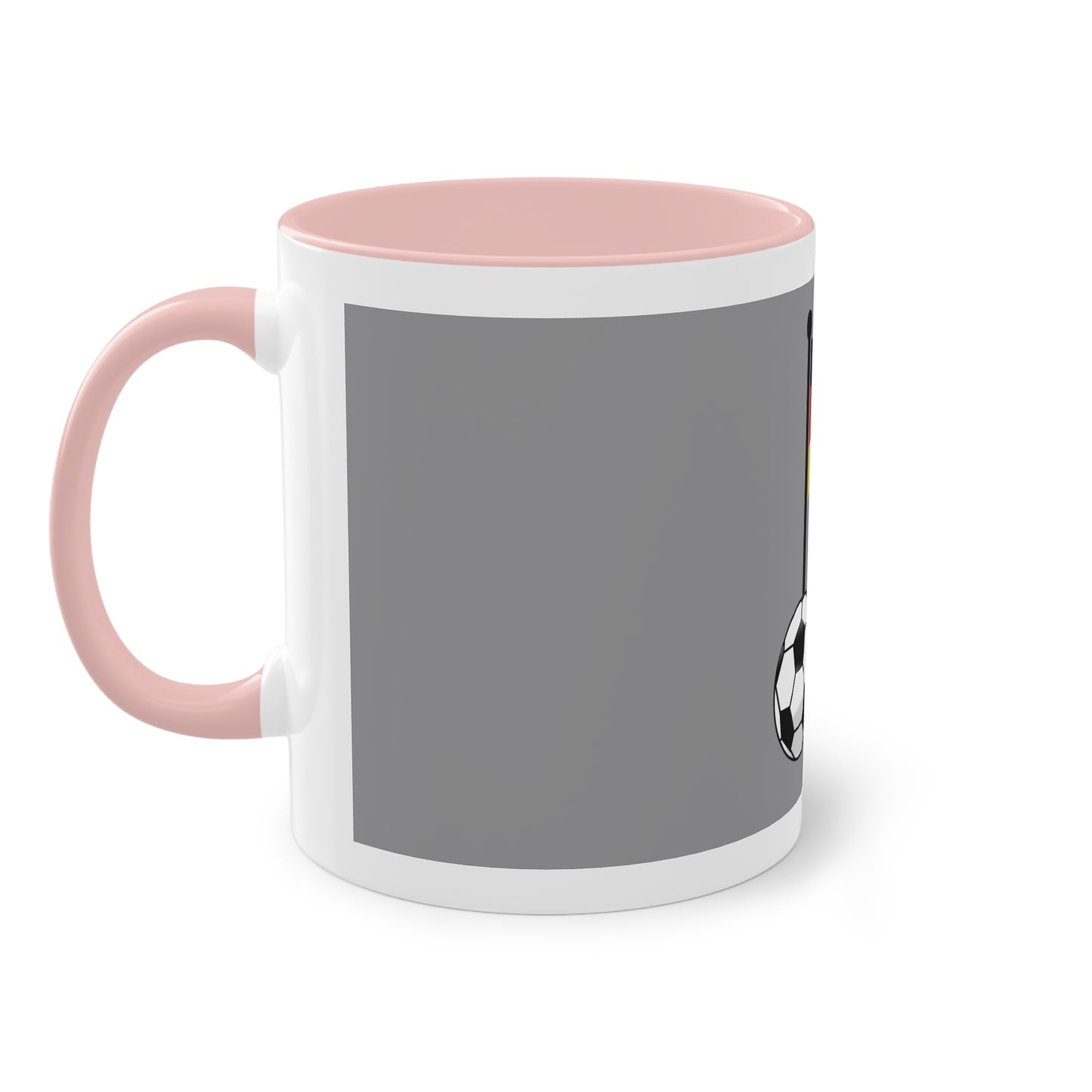 Hochwertige Teetassen mit deutschen Kulturmotiven - Soccer Motiv– Perfekt für den Morgenkaffee, weißer Außenbereich mit mehrfarbigem Innenbereich und Henkel, große; 11 Unzen