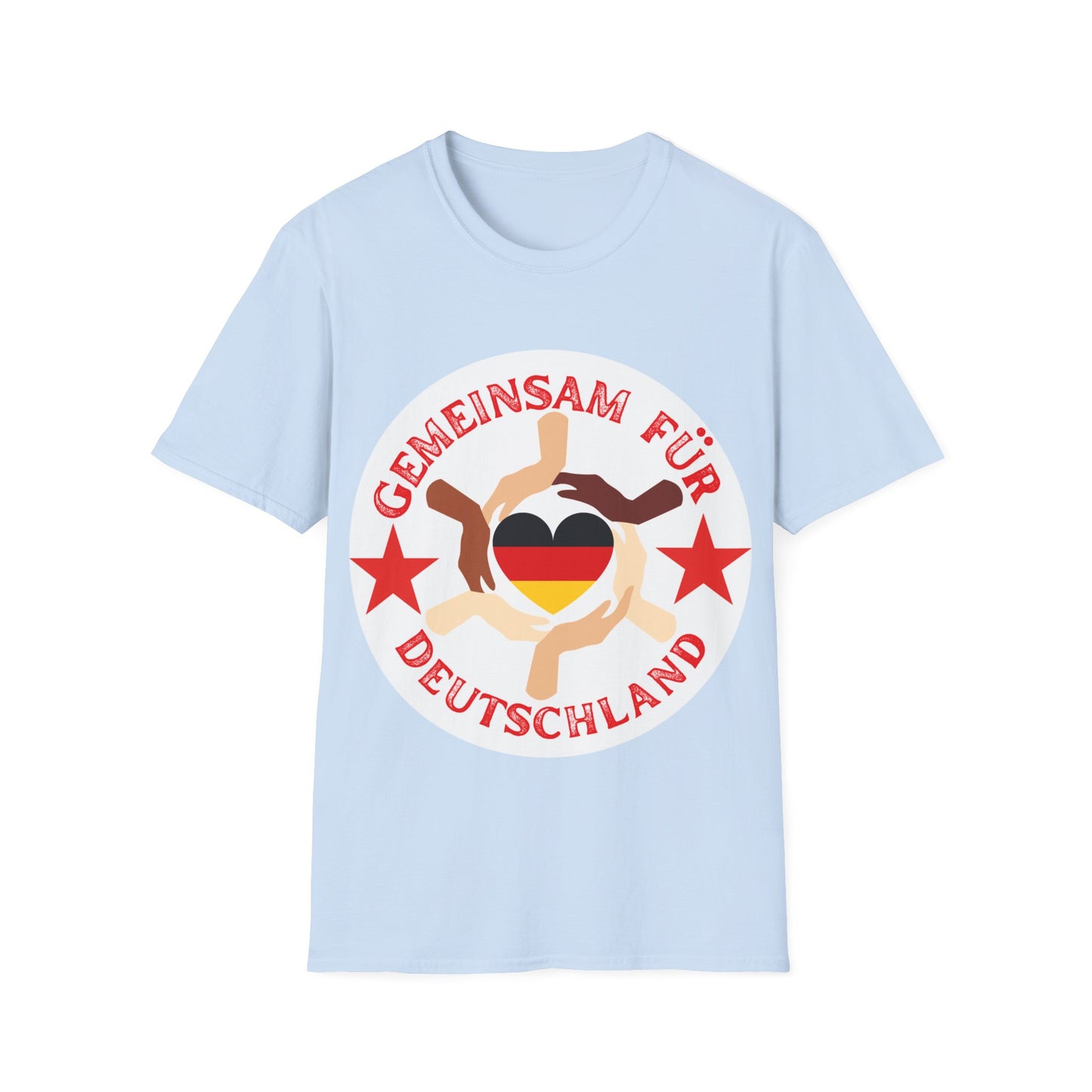 Gemeinsam für Deutschland Unisex T-Shirt, Frieden und Liebe, Liebevolle Gastfreundschaft, Welcome to Germany, I Love Germany, Umwelt Deutschland