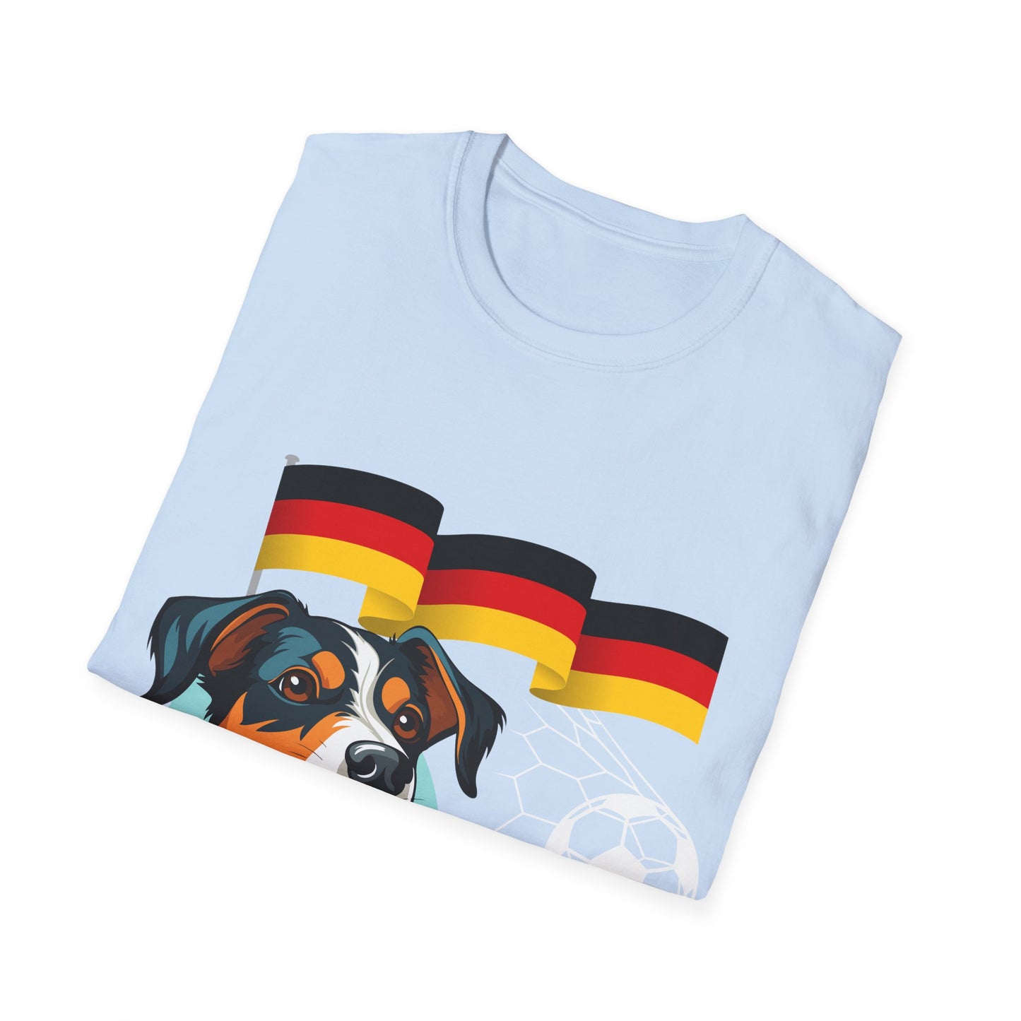 Deutsche Hunde für die Nationalmannschaft - Fußballfan Unisex T-Shirts mit Flaggen und Toren