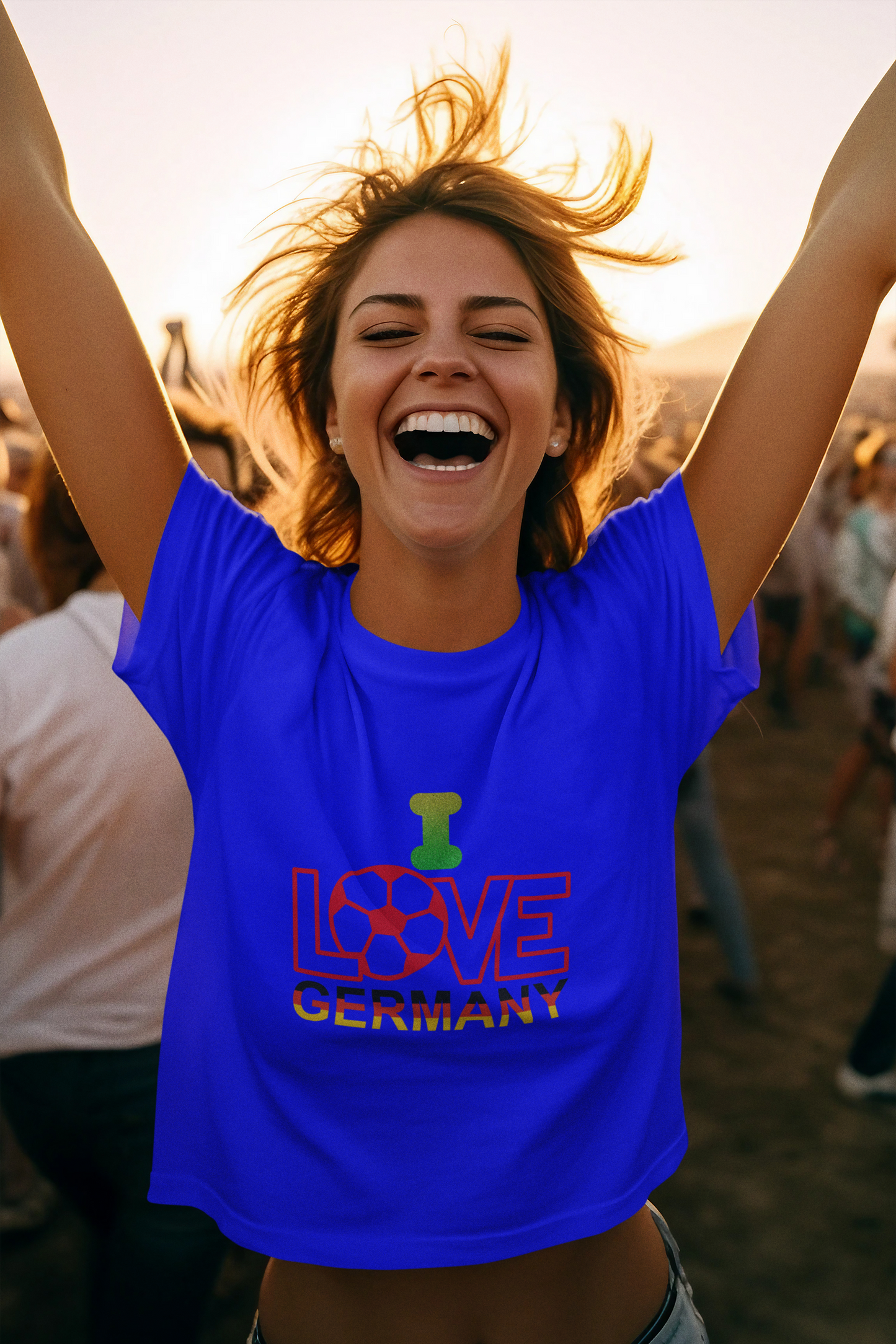 Herzlich Willkommen Unisex T-Shirt, Frieden und Liebe, Liebevolle Gastfreundschaft, Welcome to Germany, I Love Germany, Fußball Deutschland