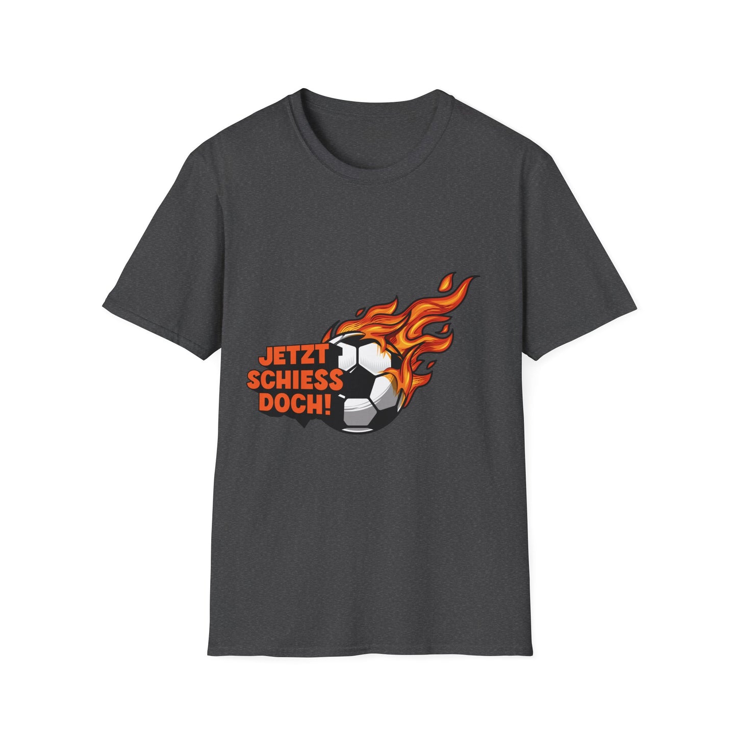 Fußballfan loud schreien - Jetzt schiess doch! mit feuer auf Unisex T-Shirts