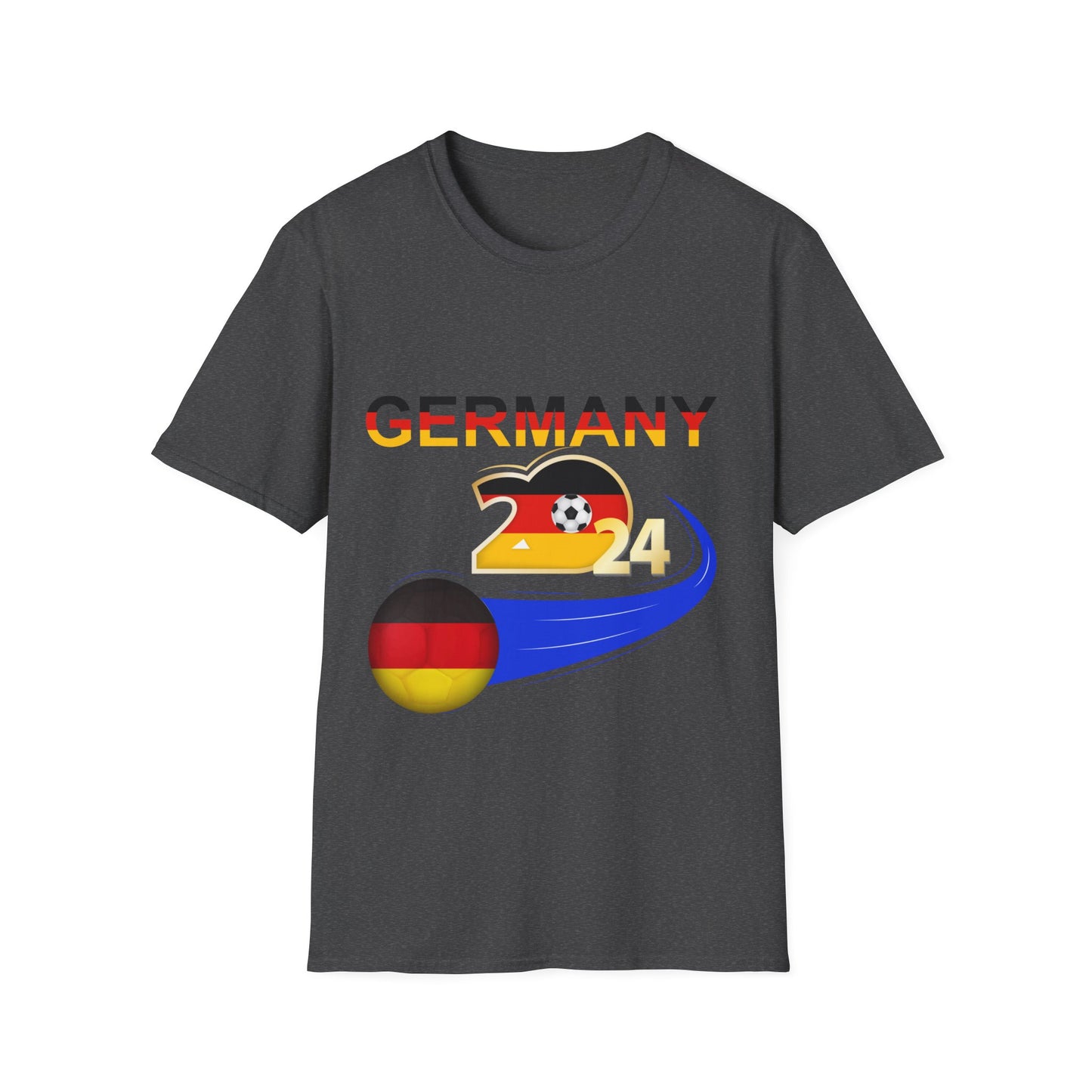 UEFA, EM 2024 in Deutschland - Unisex T-Shirt mit Verschieden Motiven für echte Fußballfans -Go Team German!