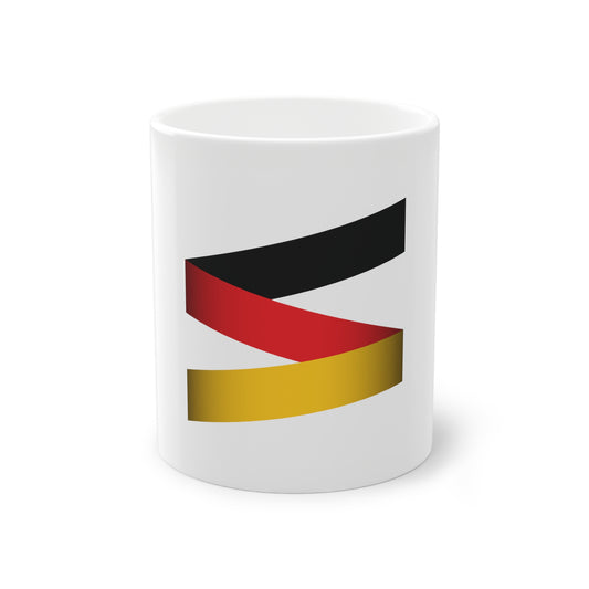 Deutsche Flagge - auf Kaffeetasse, Teetasse bedruckt - Farbe: weiß, Standardtasse, groß 11 Unzen