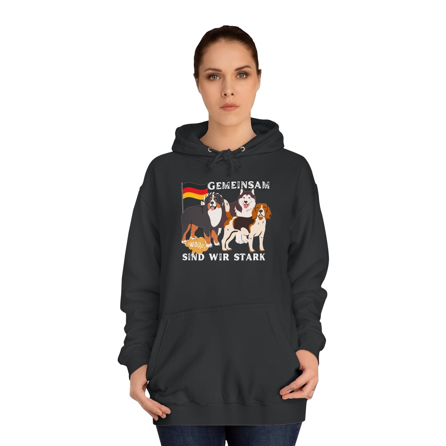 Unsere Hunde sind alle gemeinsam für Deutschland - bedruckt auf Unisex Hoodies