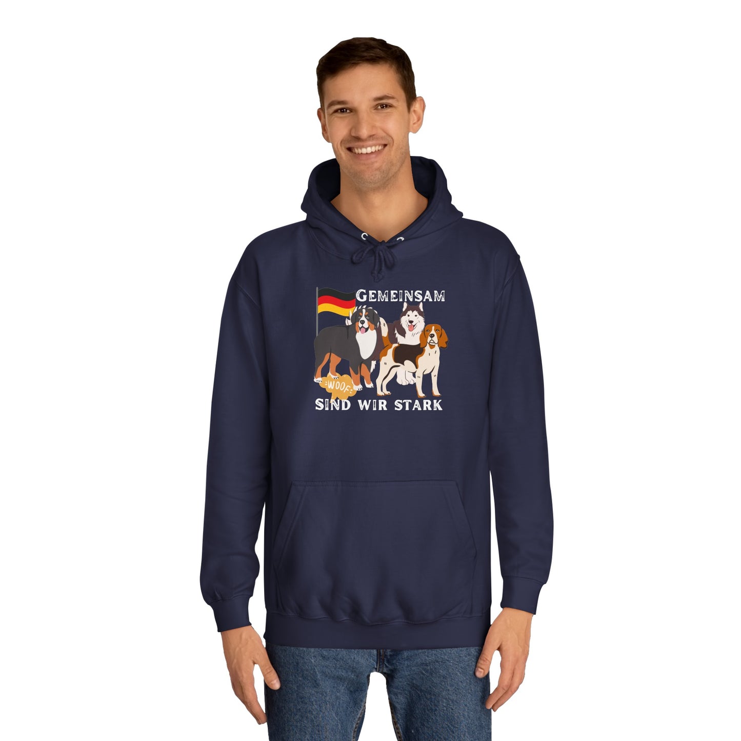 Unsere Hunde sind alle gemeinsam für Deutschland - bedruckt auf Unisex Hoodies