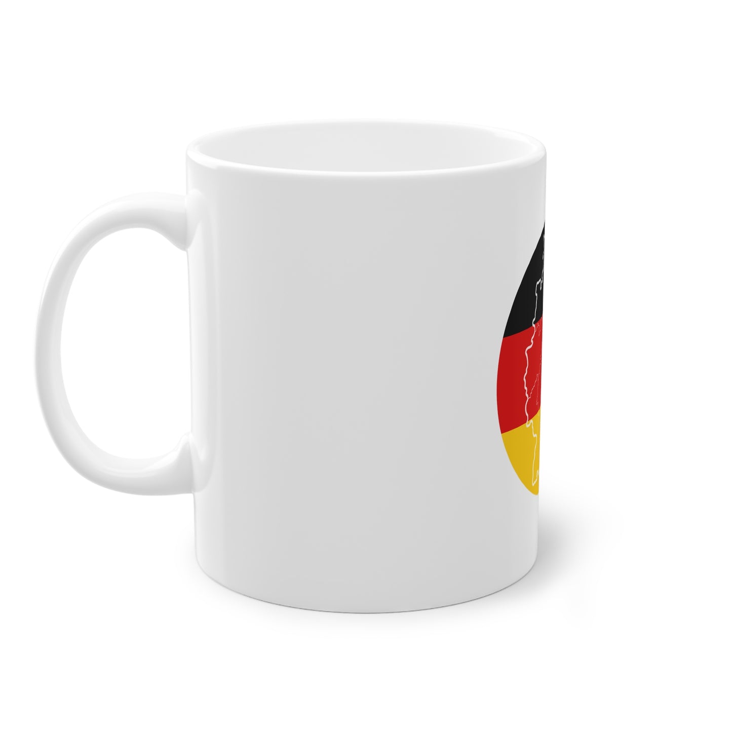 Willkommen in Deutschland - Deutschlandkarte auf Kaffeetassen bedruckt - Farbe: weiß, Standardtasse, groß 11 Unzen