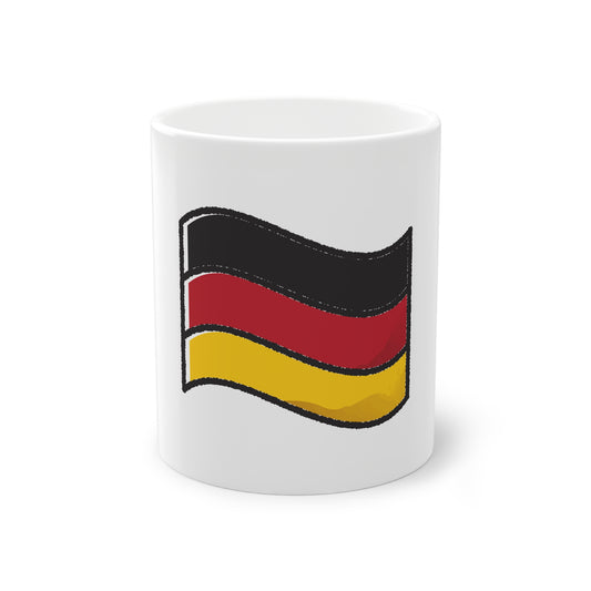 Welcome to Germany - Flagge Deutschlands auf Kaffeetassen bedruckt - Farbe: weiß, Standardtasse, groß 11 Unzen