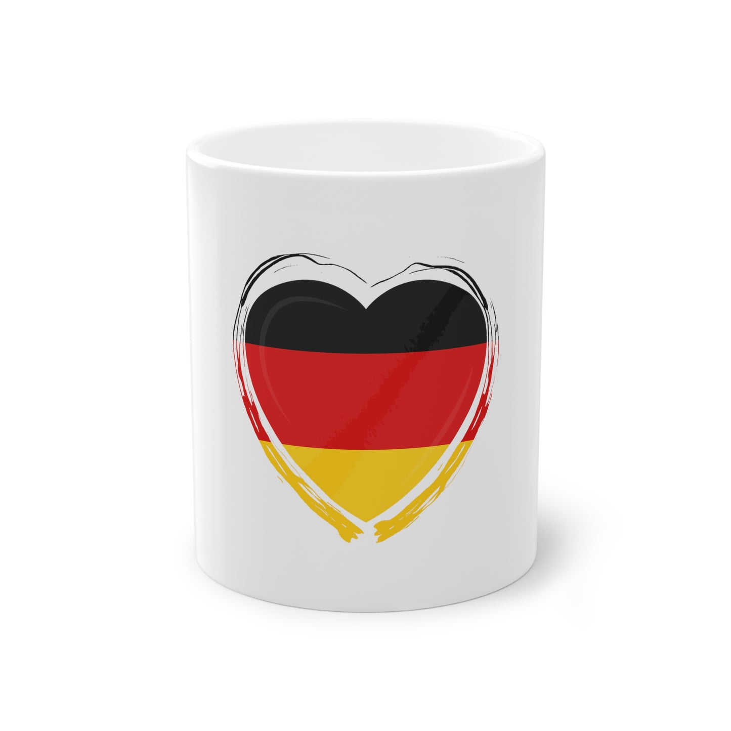 Echte Liebe für Deutschland - auf Kaffeetassen bedruckt - Farbe: weiß, Standardtasse, groß 11 Unzen