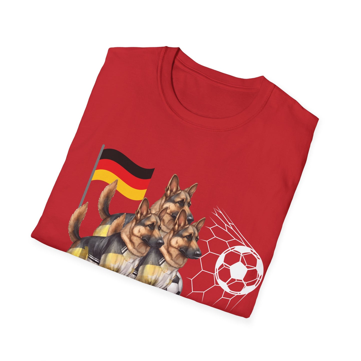 Mit biss zum Sieg für Deutschland, Fußballs Top-Hundefans auf Unisex-T-Shirts