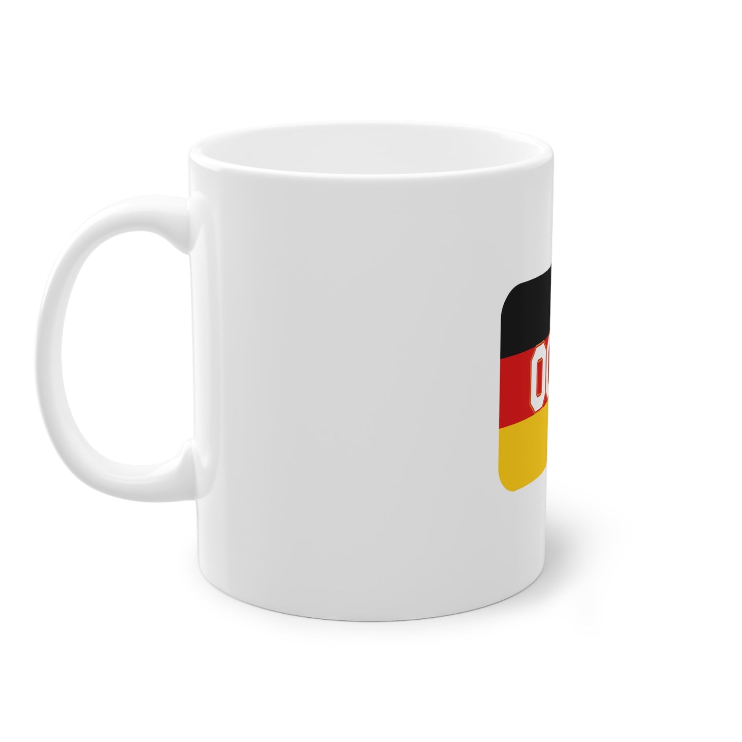 0049 - Internationale Nummer Deutschlands - auf Kaffeetasse, Teetasse bedruckt - Farbe: weiß, Standardtasse, groß 11 Unzen