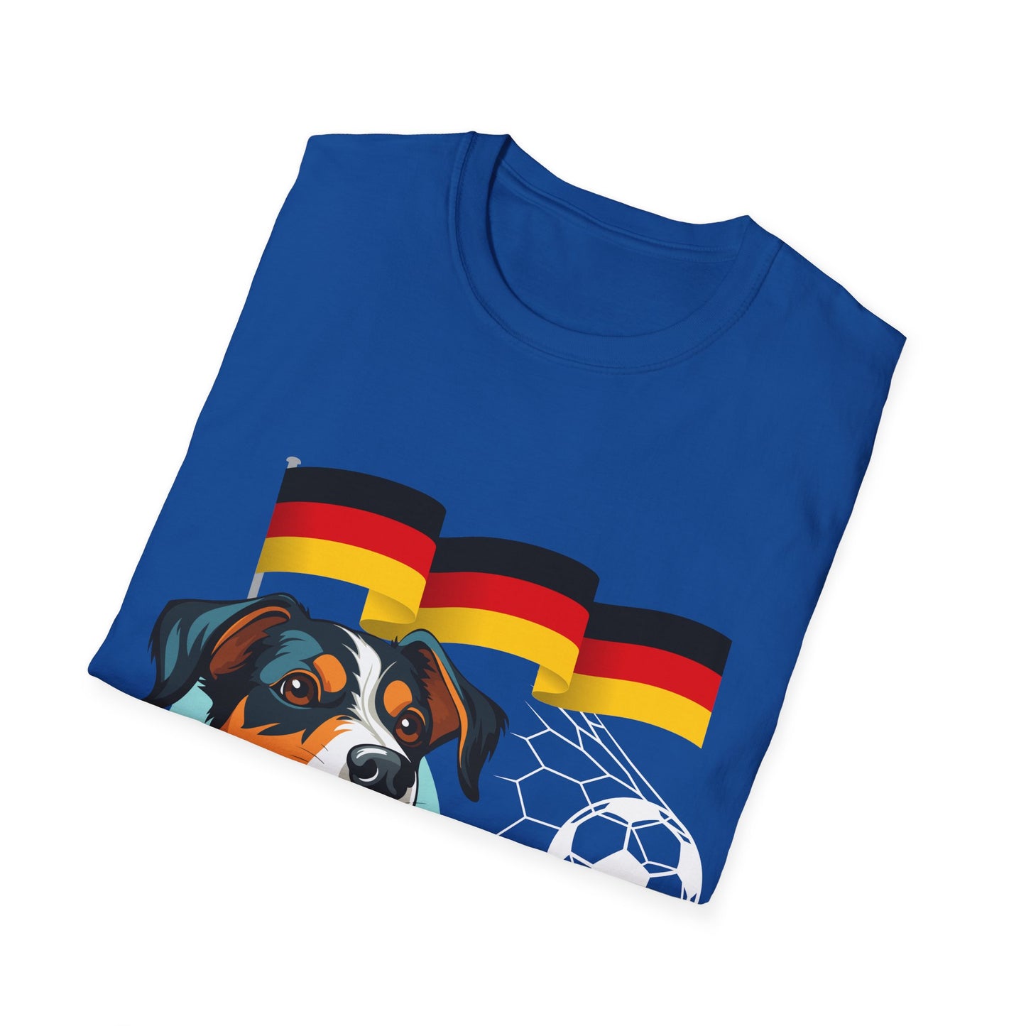 Deutsche Hunde für die Nationalmannschaft - Fußballfan Unisex T-Shirts mit Flaggen und Toren