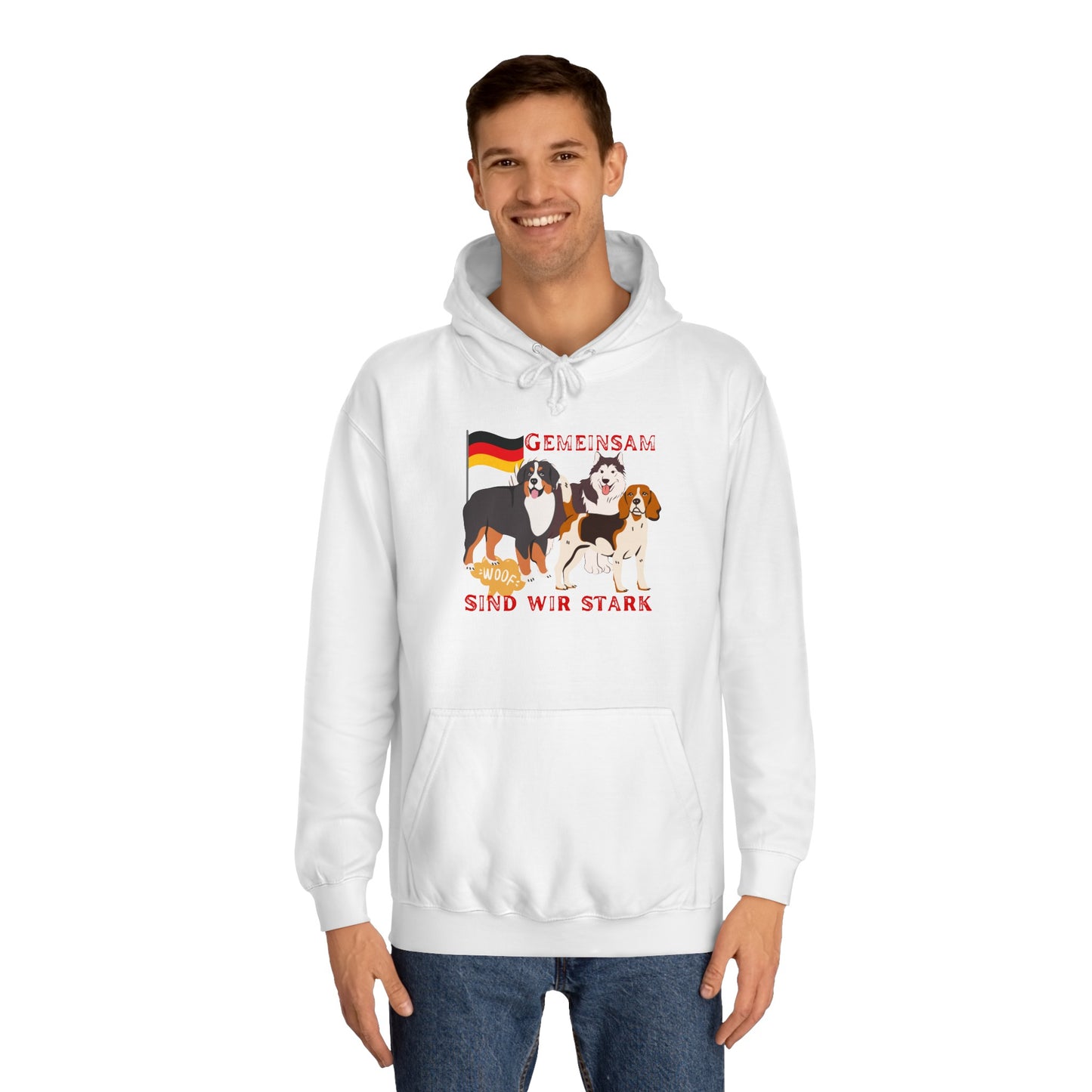 Unsere Hunde sind alle gemeinsam für Deutschland - bedruckt auf Unisex Hoodies