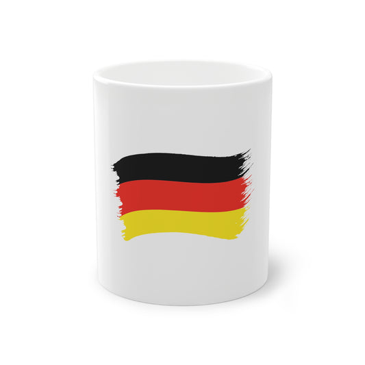 Flagge Deutschlands auf Kaffeetassen bedruckt - Farbe: weiß, Standardtasse, groß 11 Unzen