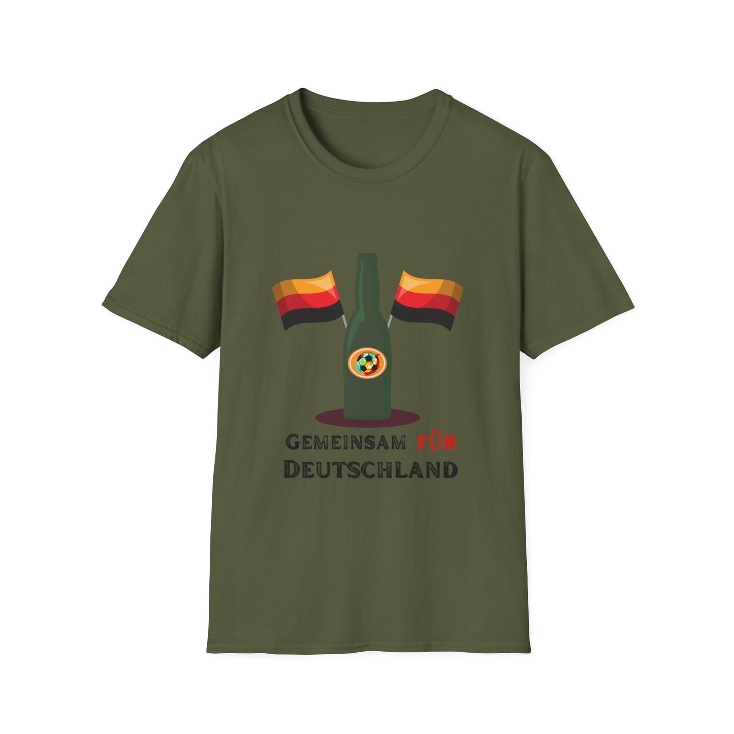 Gemeinsam für Deutschland,  Fußballfan Unisex T-Shirts auf Bier-Party