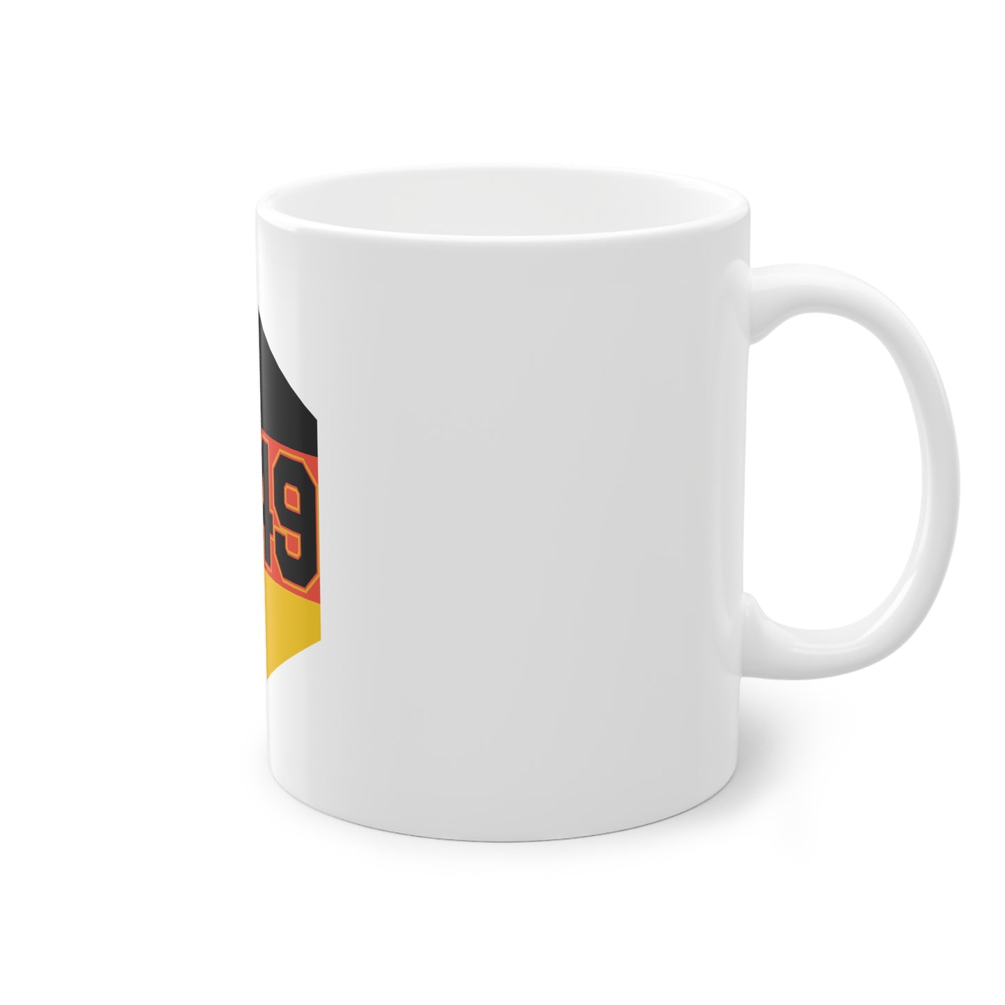 0049 - Internationale Nummer Deutschlands - auf Kaffeetasse, Teetasse bedruckt - Farbe: weiß, Standardtasse, groß 11 Unzen