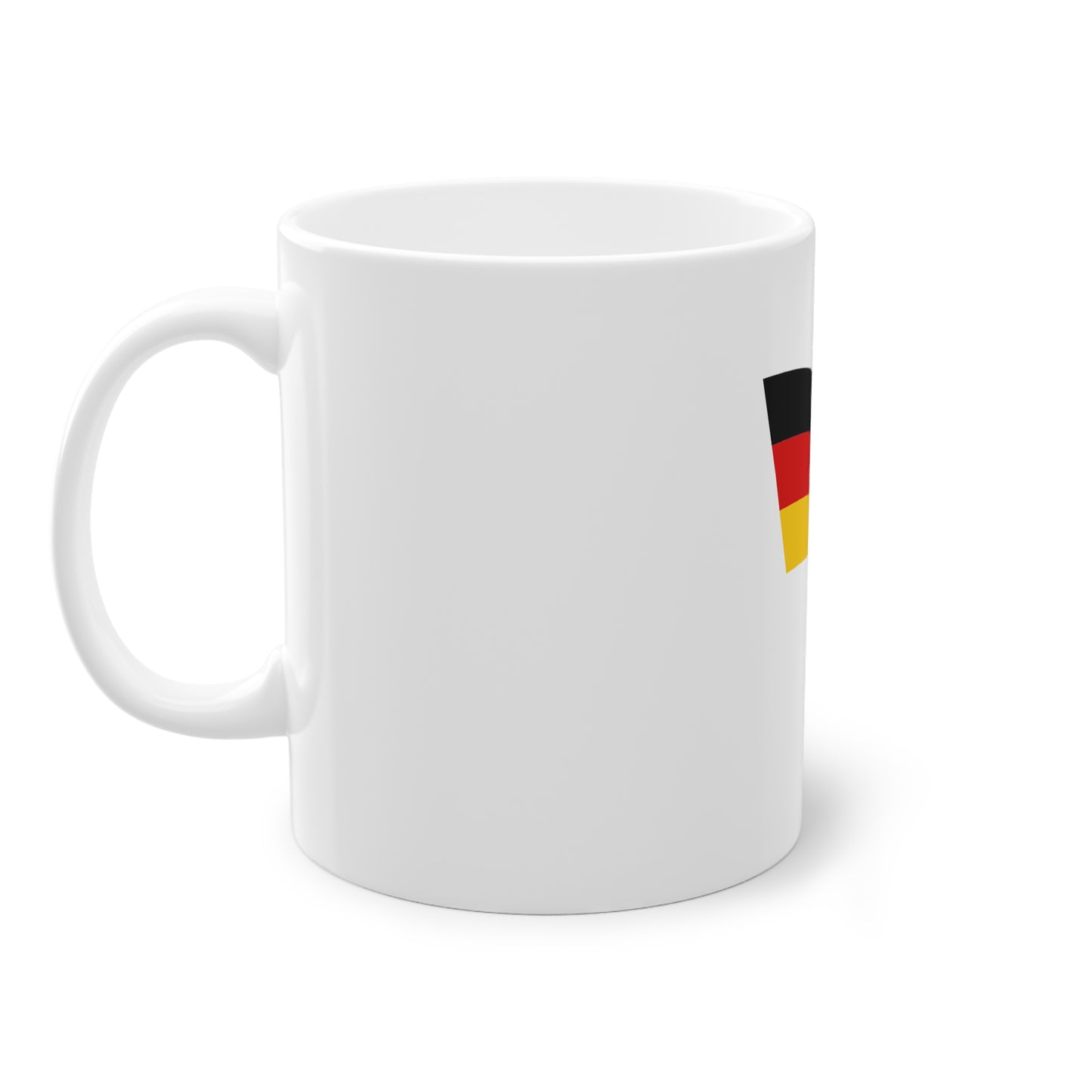 Stylisch deutsche Flagge - auf Kaffeetasse, Teetasse bedruckt - Farbe: weiß, Standardtasse, groß 11 Unzen