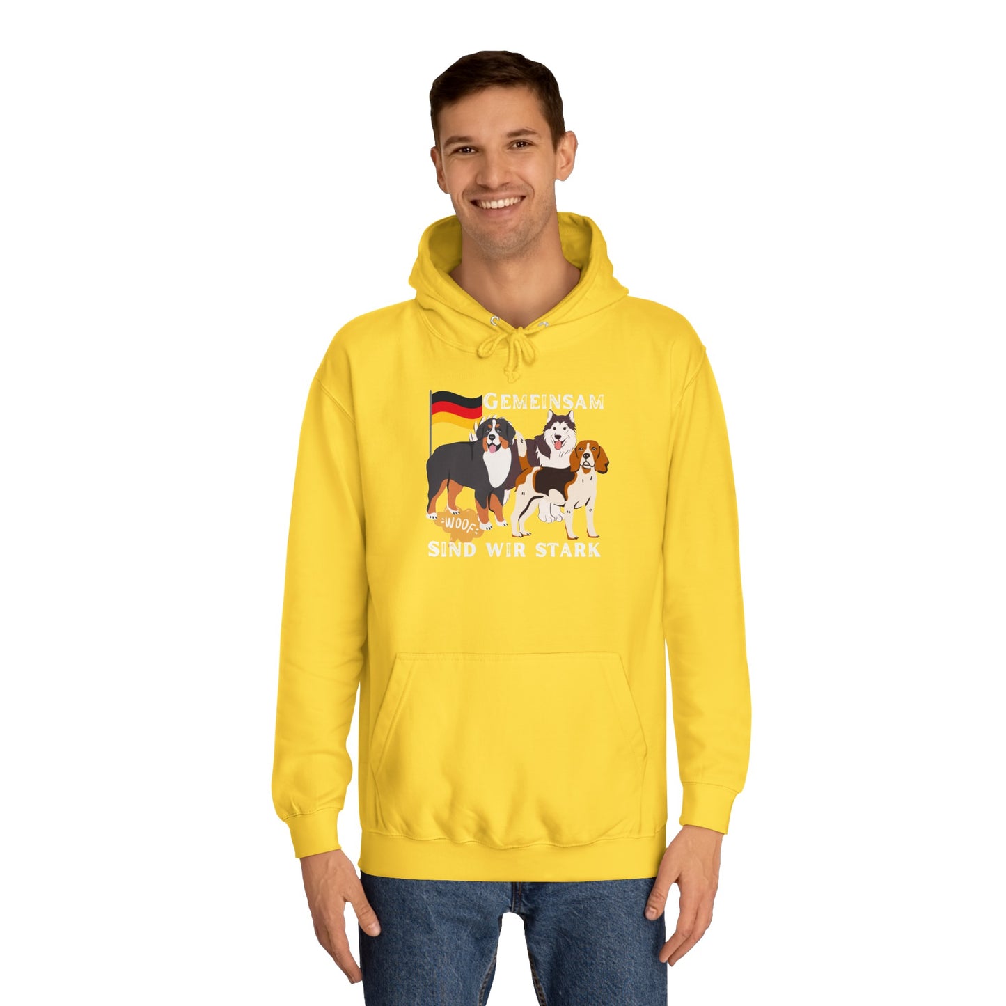 Unsere Hunde sind alle gemeinsam für Deutschland - bedruckt auf Unisex Hoodies