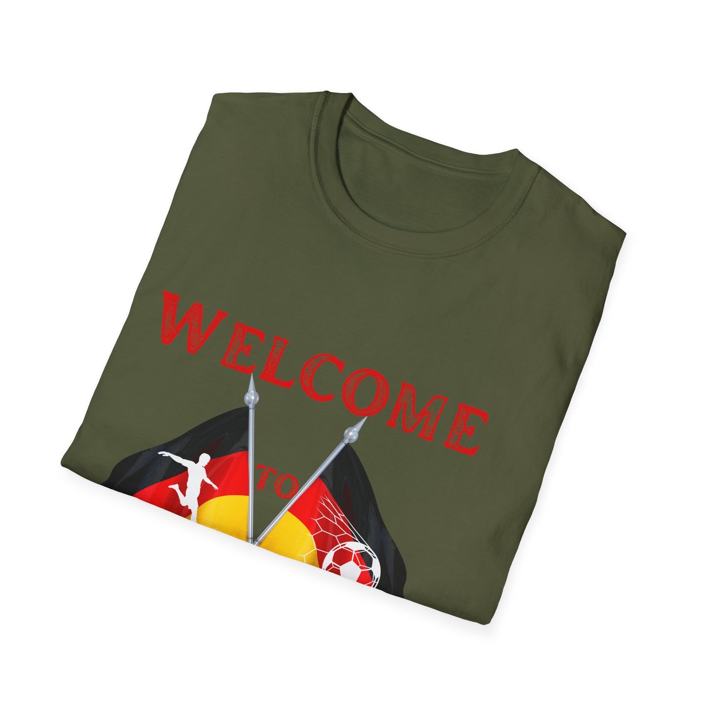 Welcome to Germany, Deutsche Nationalmannschaft, Fußballfan Unisex T-Shirts mit deutschen Flaggen