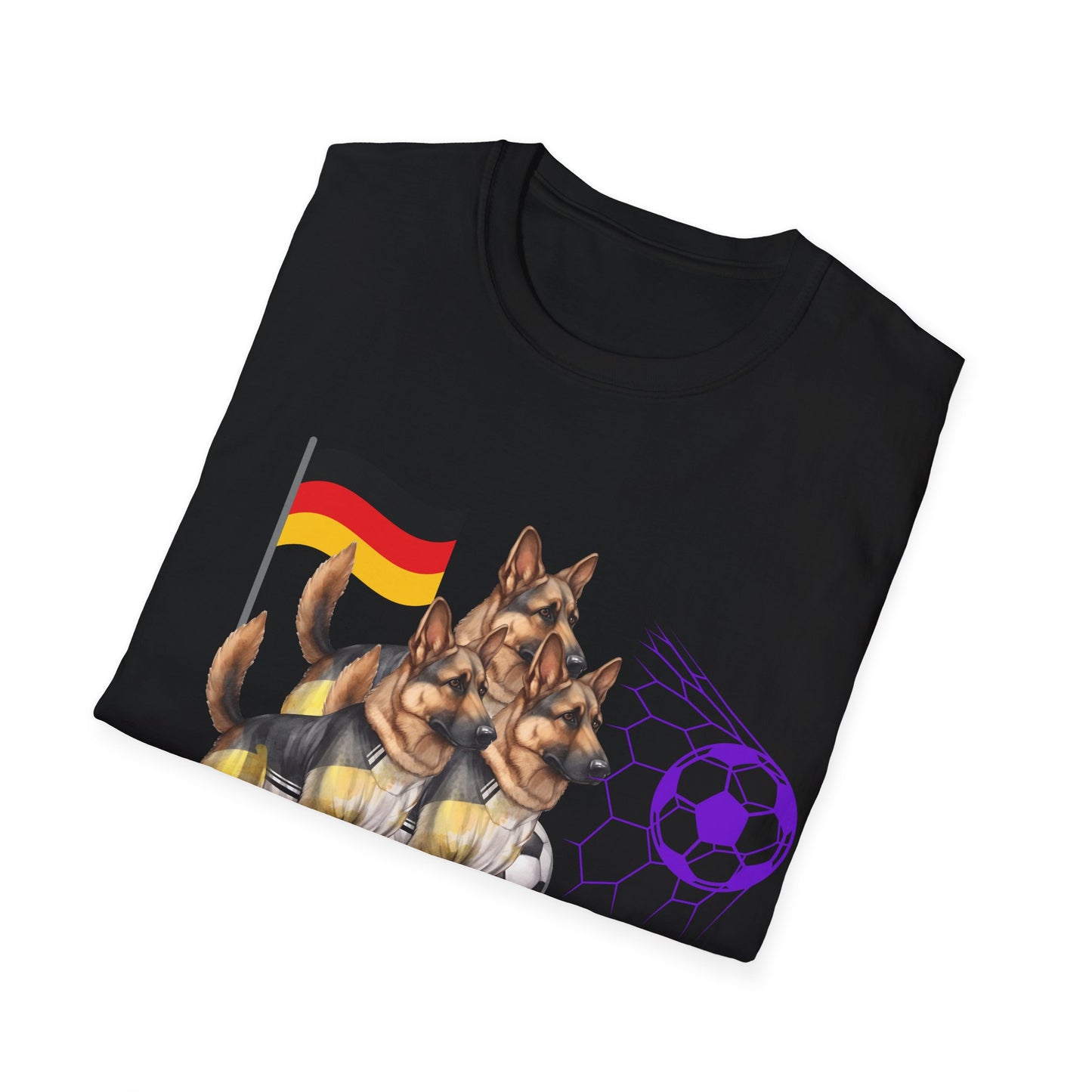 Mit biss zum Sieg für Deutschland, Fußballs Top-Hundefans auf Unisex-T-Shirts