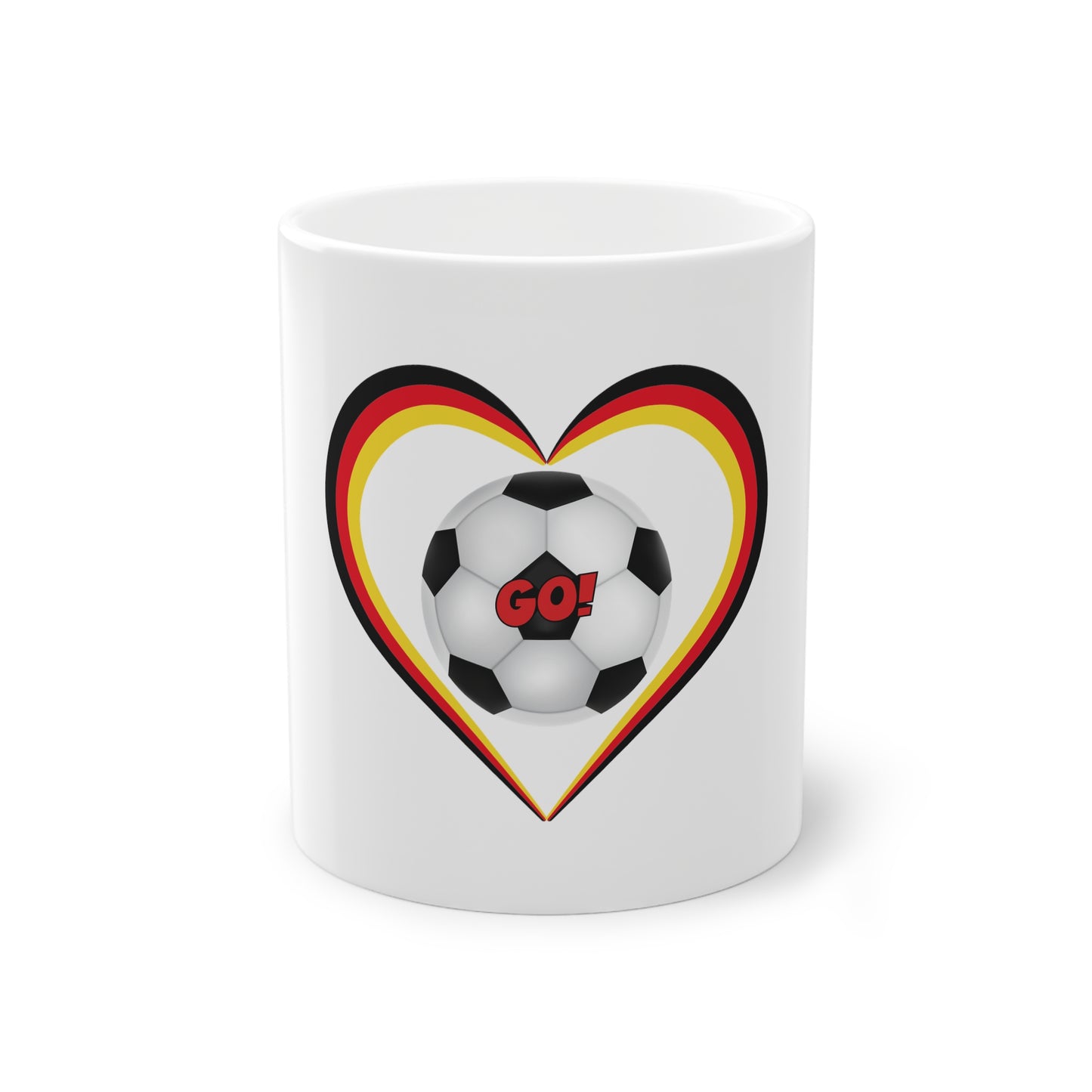 Soccer Liebe für Deutschland - auf Kaffeetassen bedruckt - Farbe: weiß, Standardtasse, groß 11 Unzen