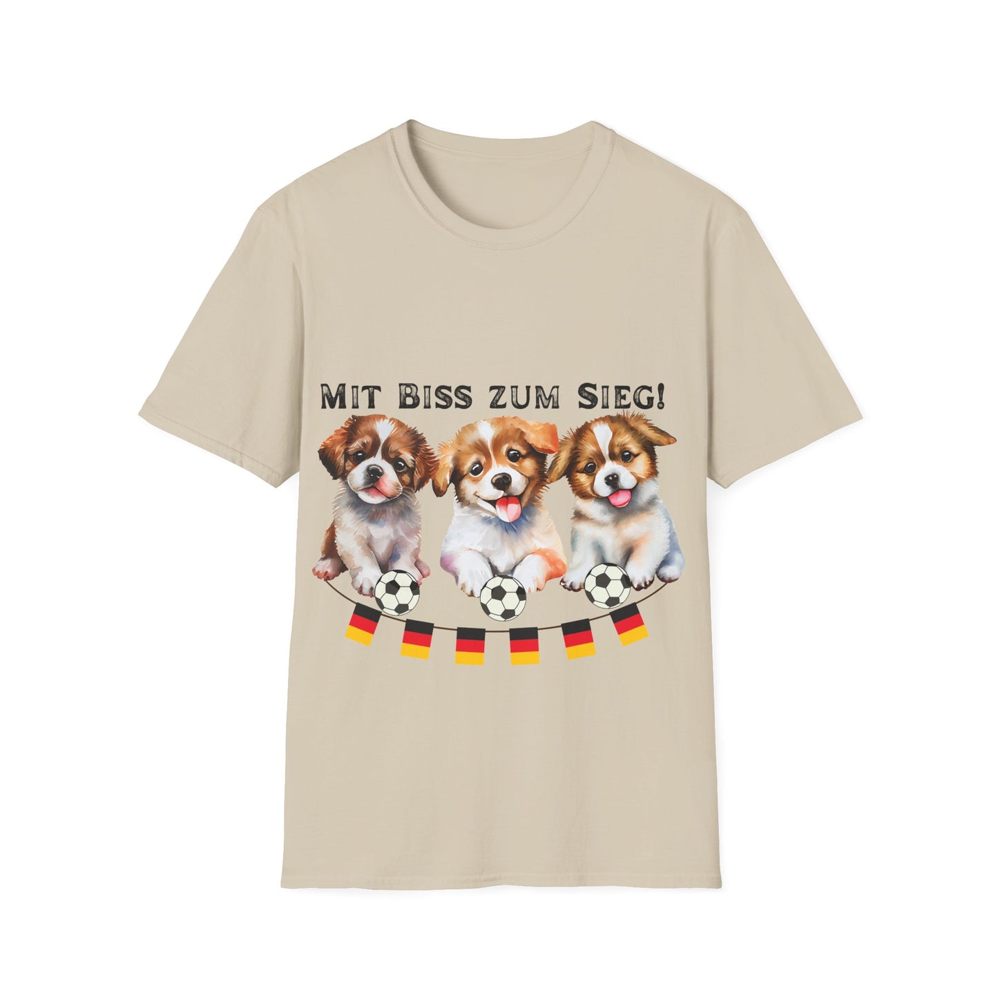 Deutsche Hunde für die Nationalmannschaft, Fußballfan Unisex T-Shirts tragen mit bis zum Sieg - Schwarz