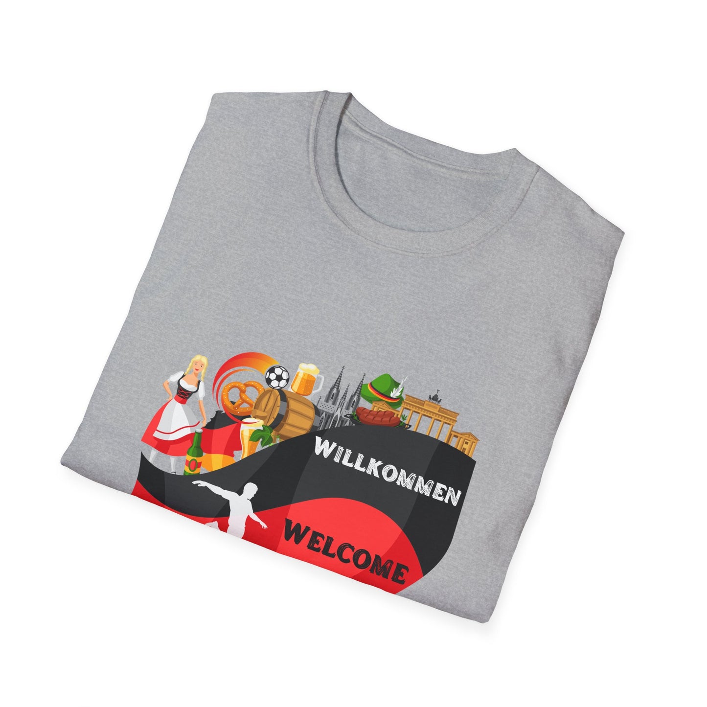 Herzlich Willkommen Unisex T-Shirt, Frieden und Liebe, Liebevolle Gastfreundschaft, Welcome to Germany, I Love Germany, Deutsche Kultur